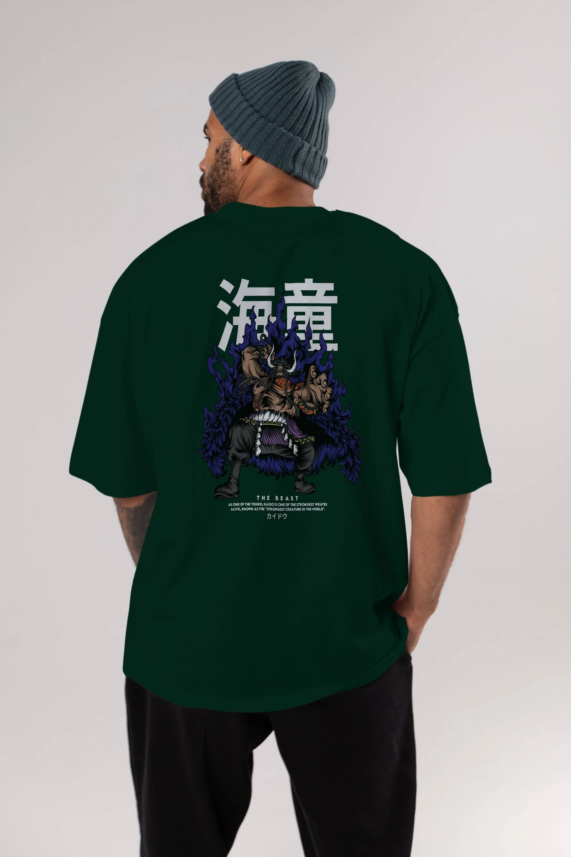 Kaido Anime Arka Baskılı Oversize t-shirt Erkek Kadın Unisex