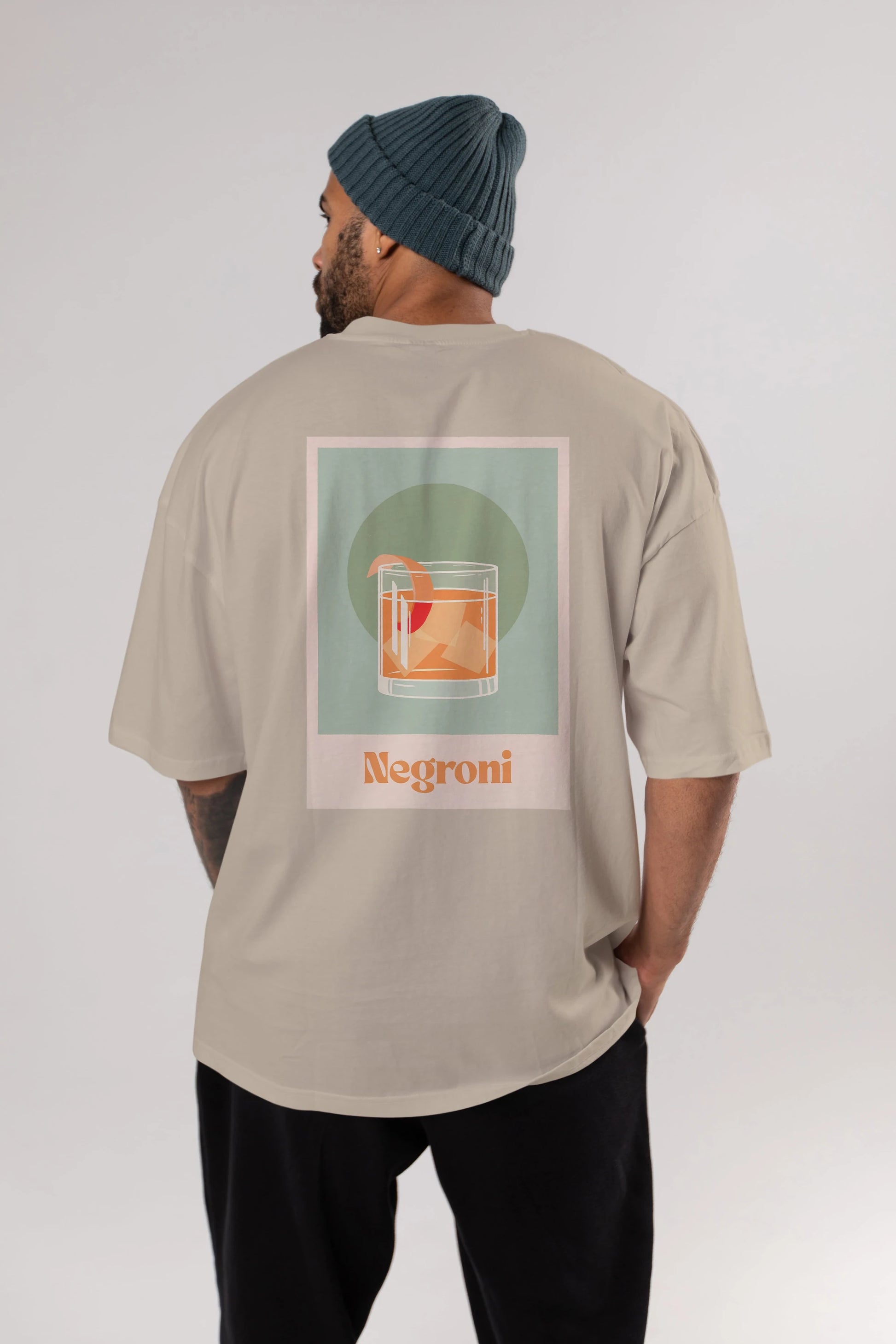 Negroni 5 Arka Baskılı Oversize t-shirt Erkek Kadın Unisex %100 Pamuk Bisiklet Yaka tişort
