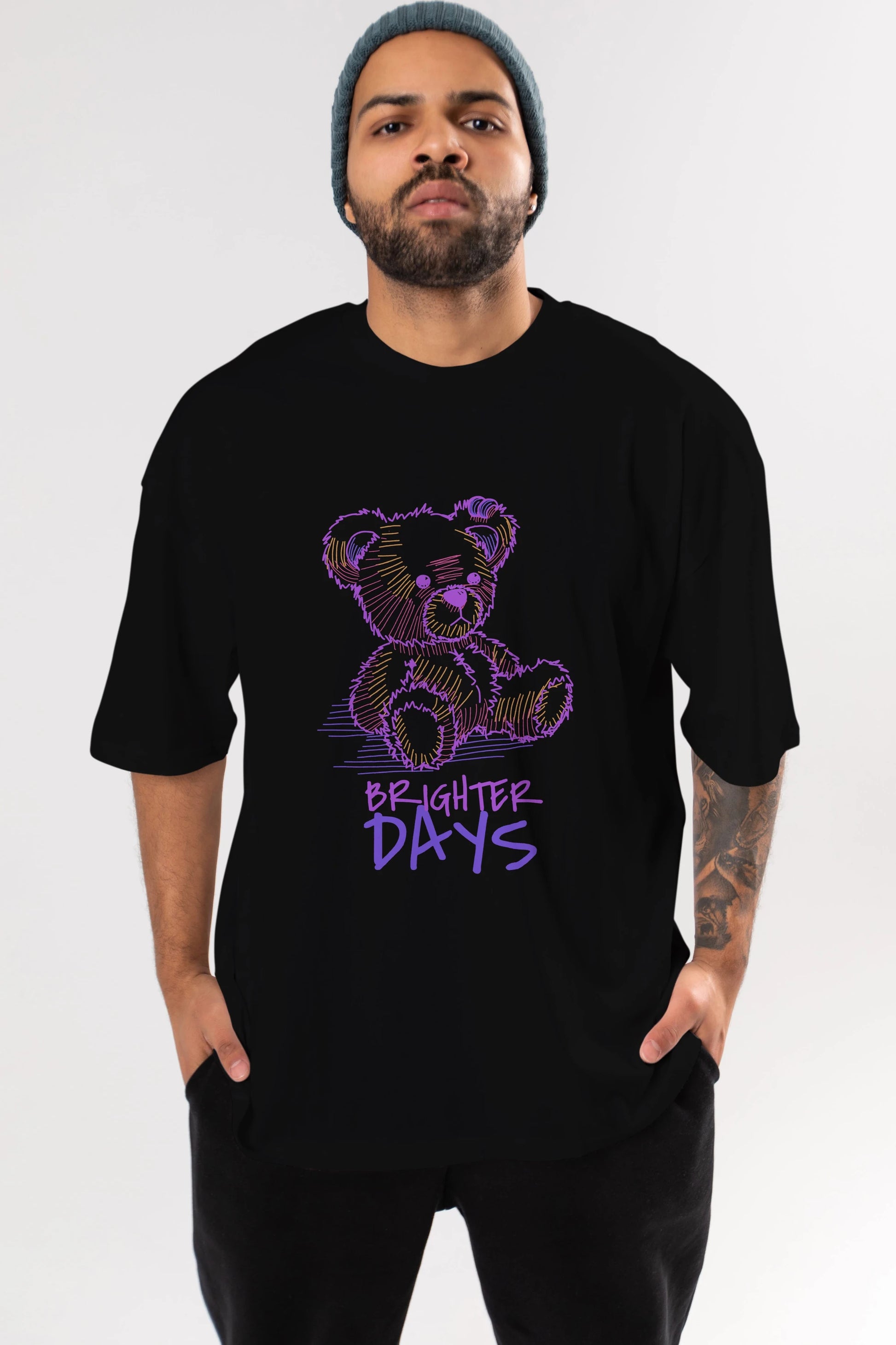 Brighter Days Ön Baskılı Oversize t-shirt Erkek Kadın Unisex