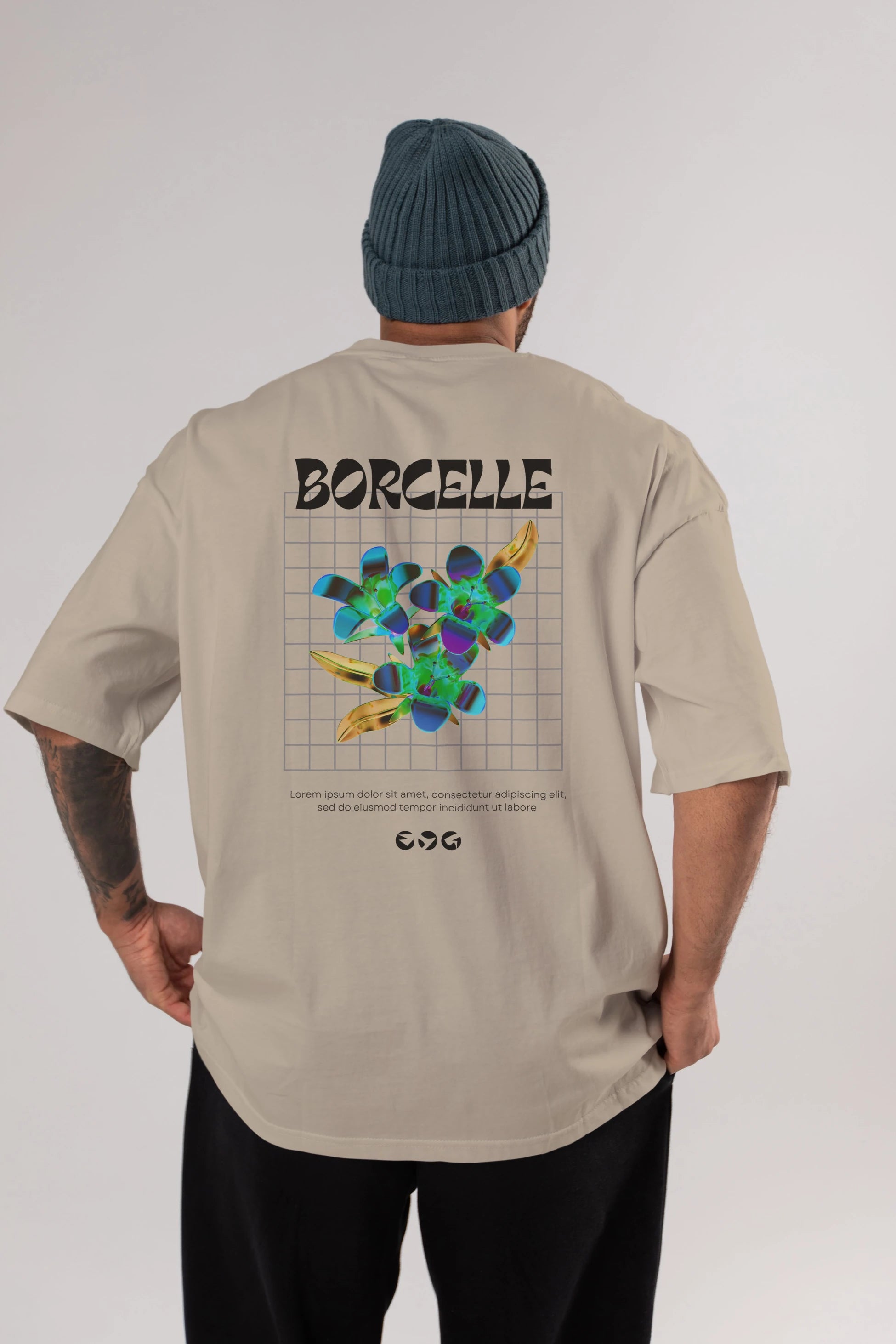 Borcelle Streetwear Arka Baskılı Oversize t-shirt Erkek Kadın Unisex