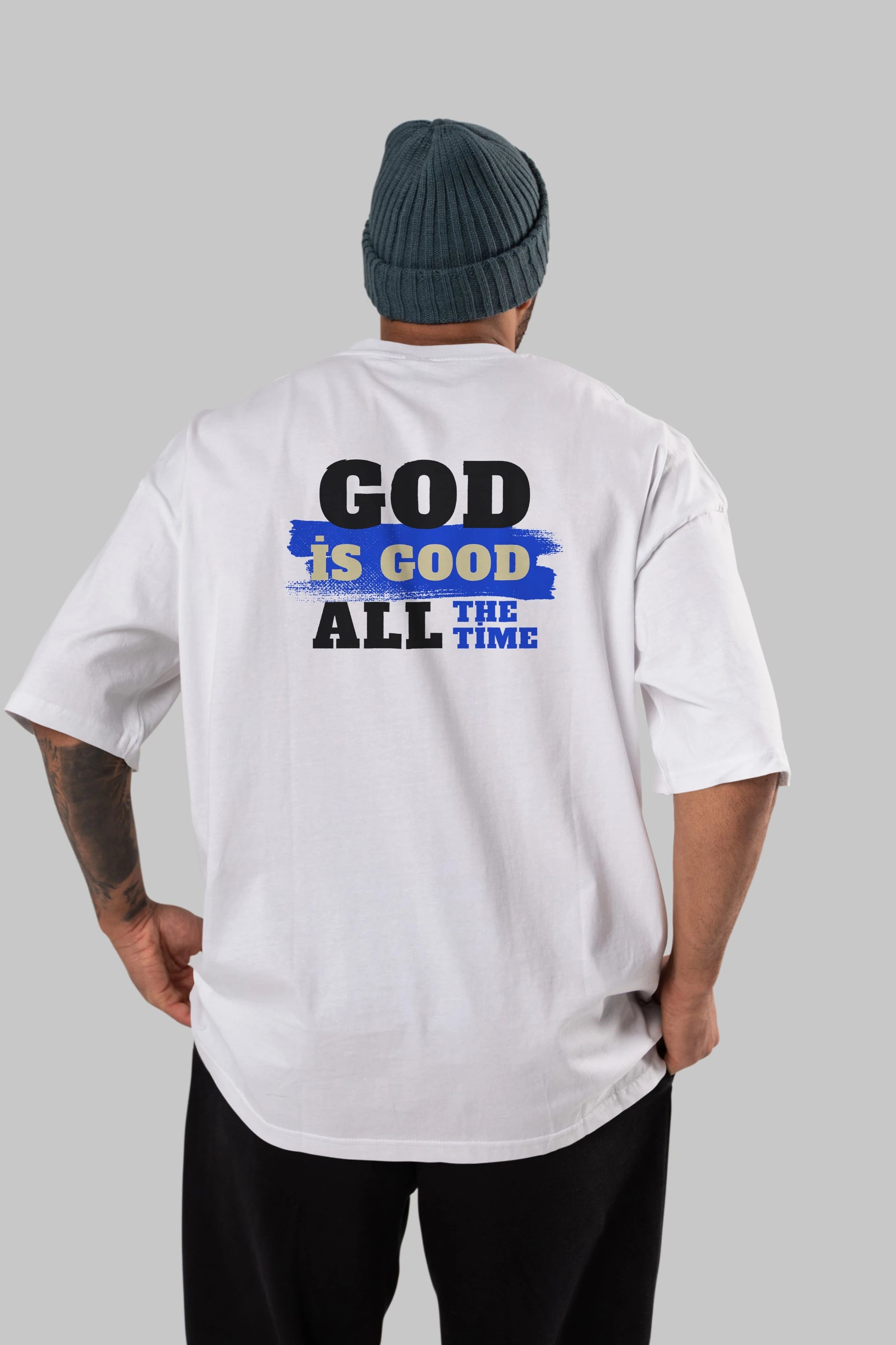 God is Good Yazılı Arka Baskılı Oversize t-shirt Erkek Kadın Unisex