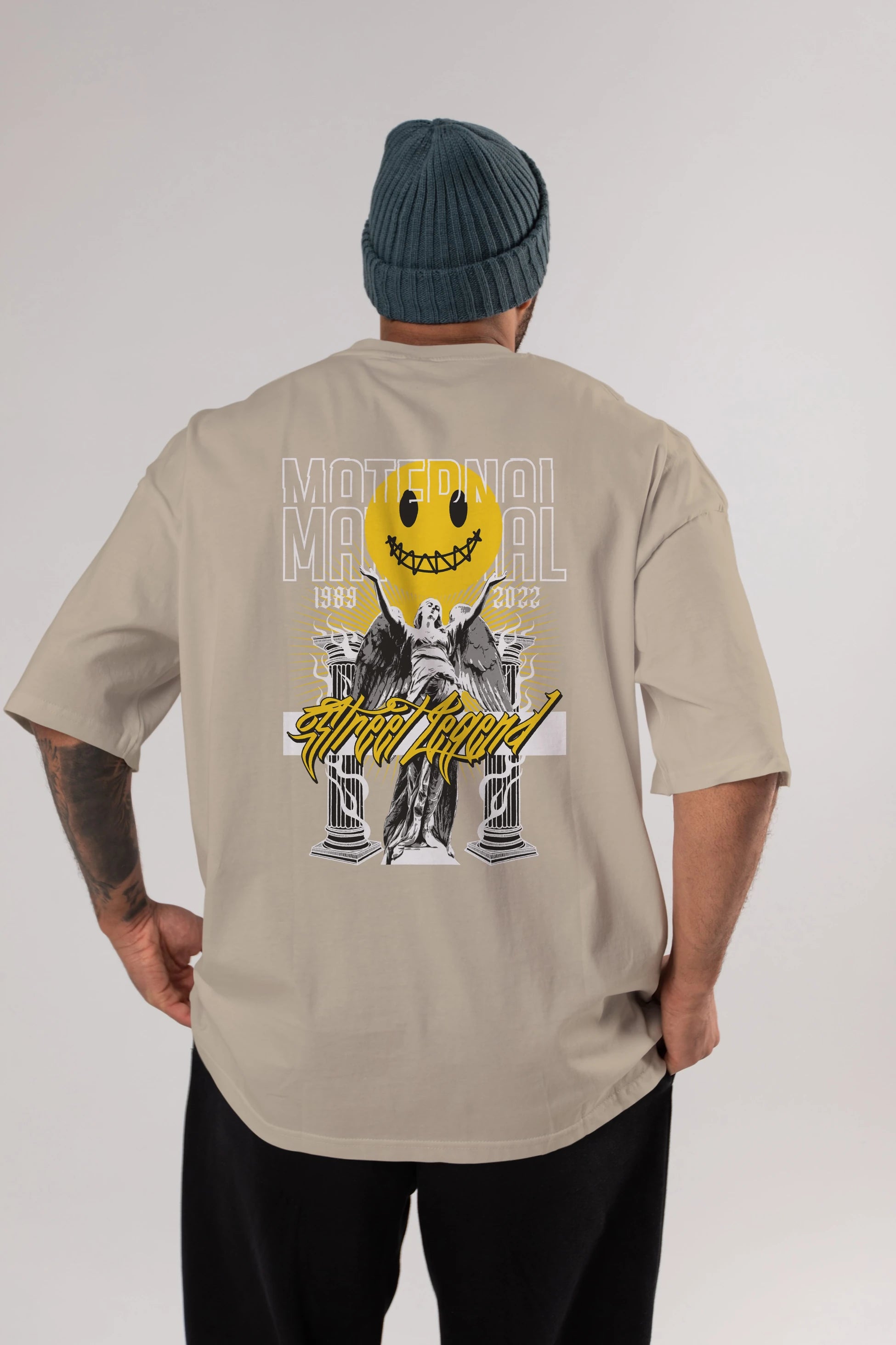 Maternal Street Legend Arka Baskılı Oversize t-shirt Erkek Kadın Unisex
