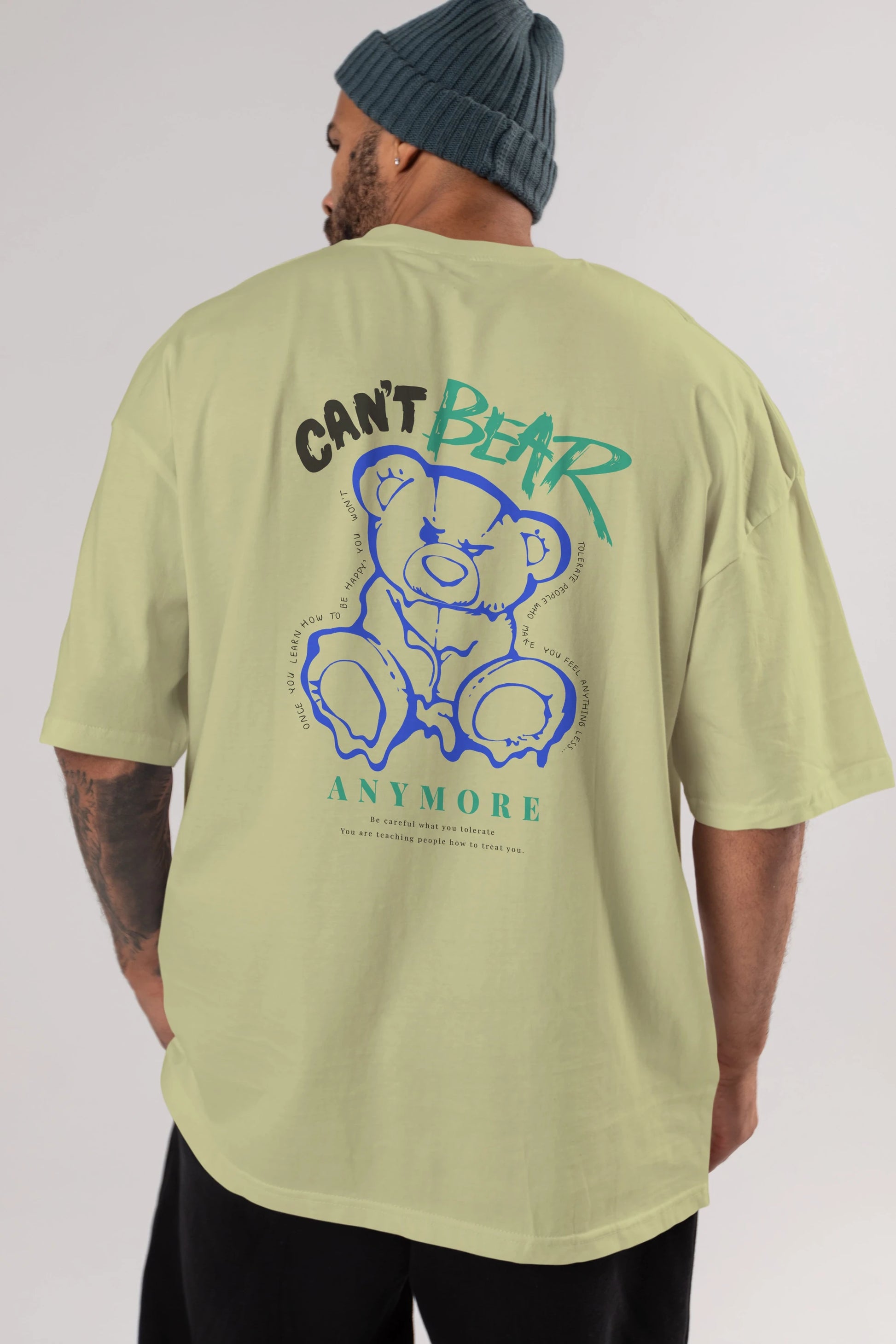 Cant Bear Anymore Arka Baskılı Oversize t-shirt Erkek Kadın Unisex