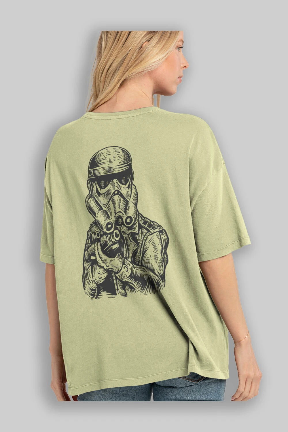 Punktrooper Arka Baskılı Oversize t-shirt Erkek Kadın Unisex %100 Pamuk