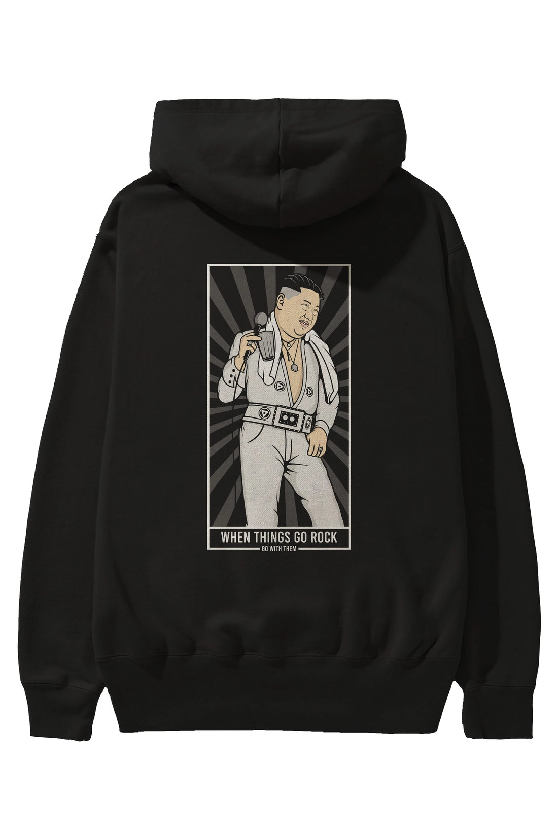 Kim Elvis Arka Baskılı Hoodie Oversize Kapüşonlu Sweatshirt Erkek Kadın Unisex
