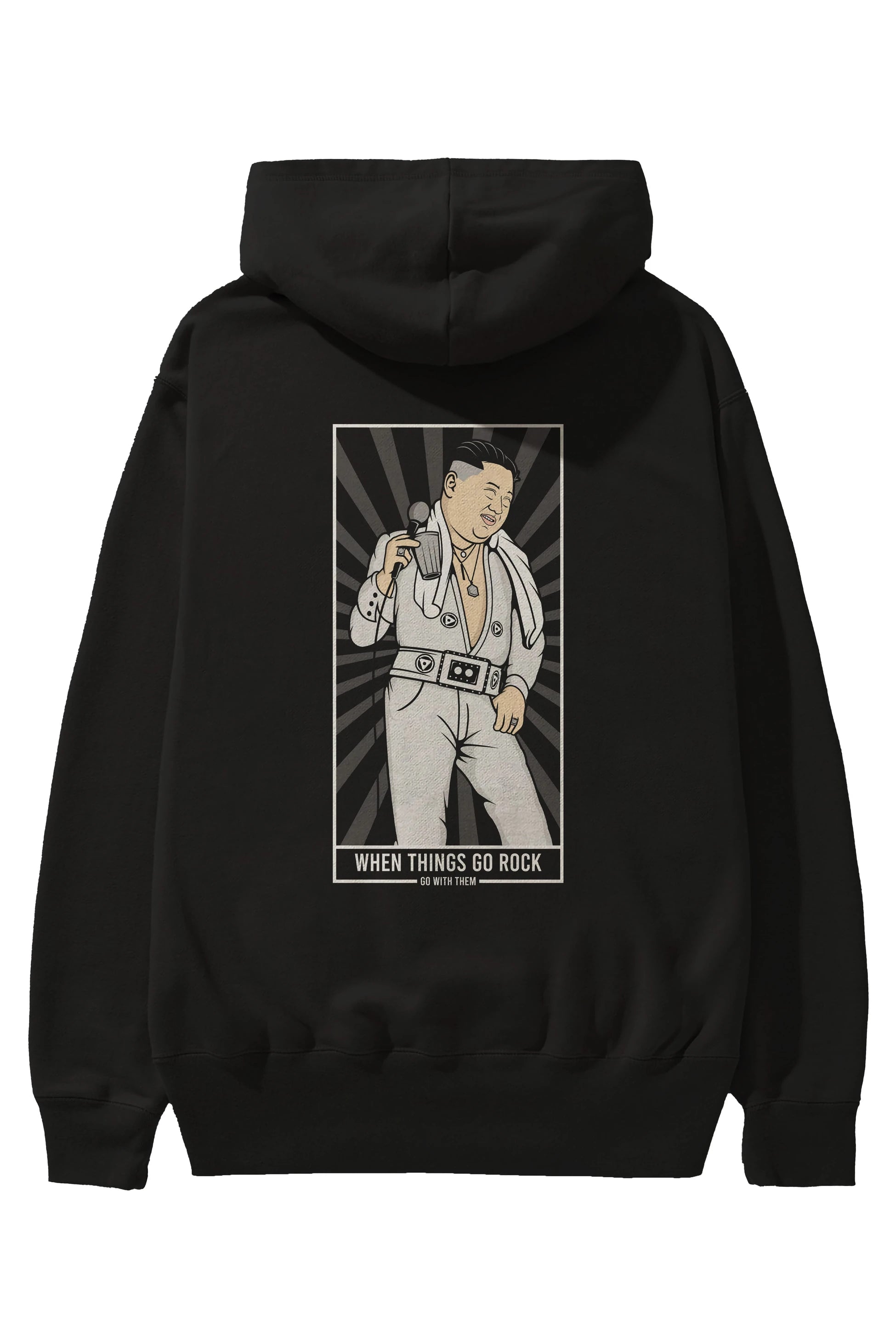 Kim Elvis Arka Baskılı Hoodie Oversize Kapüşonlu Sweatshirt Erkek Kadın Unisex