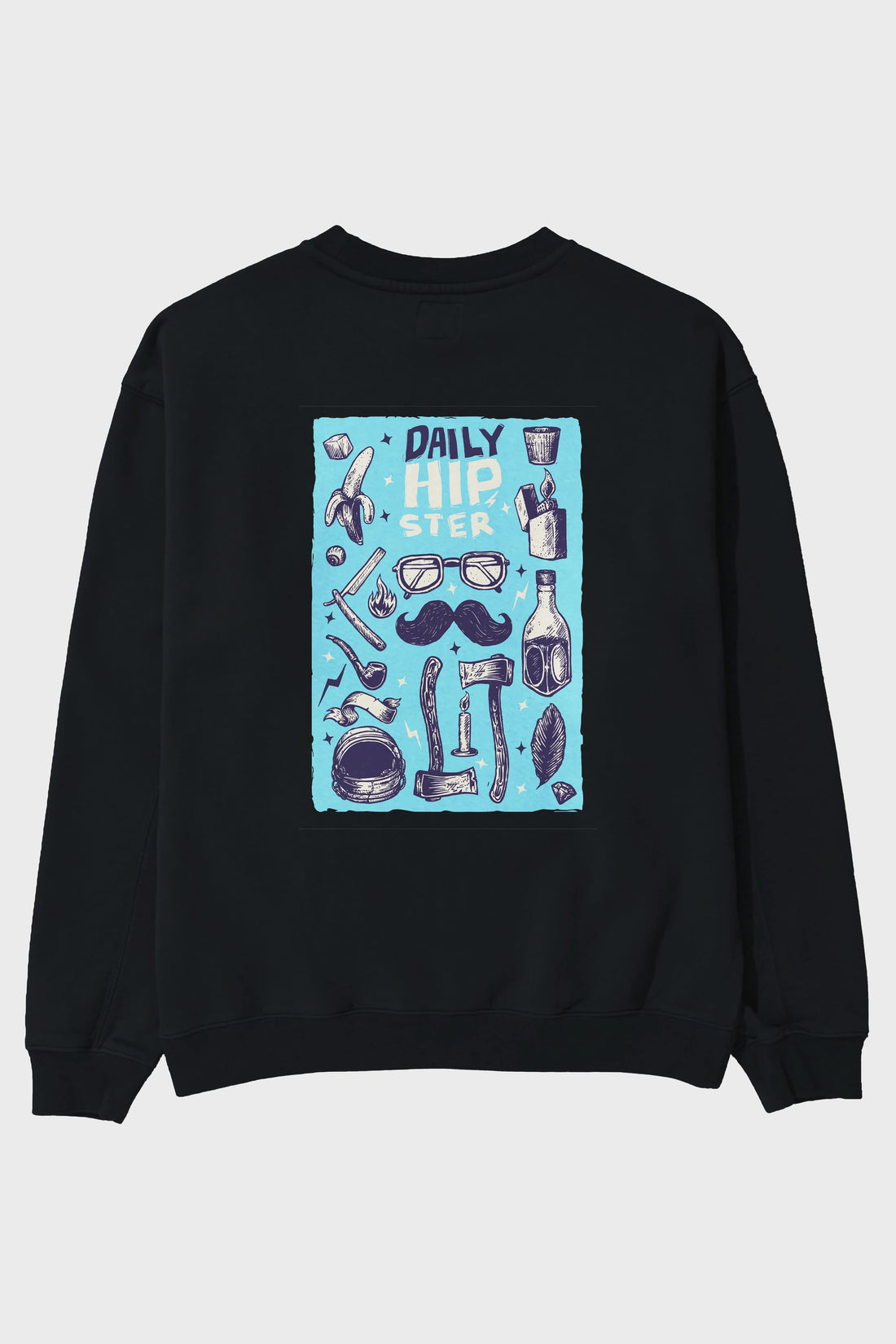 Hipster Arka Baskılı Oversize Sweatshirt Erkek Kadın Unisex