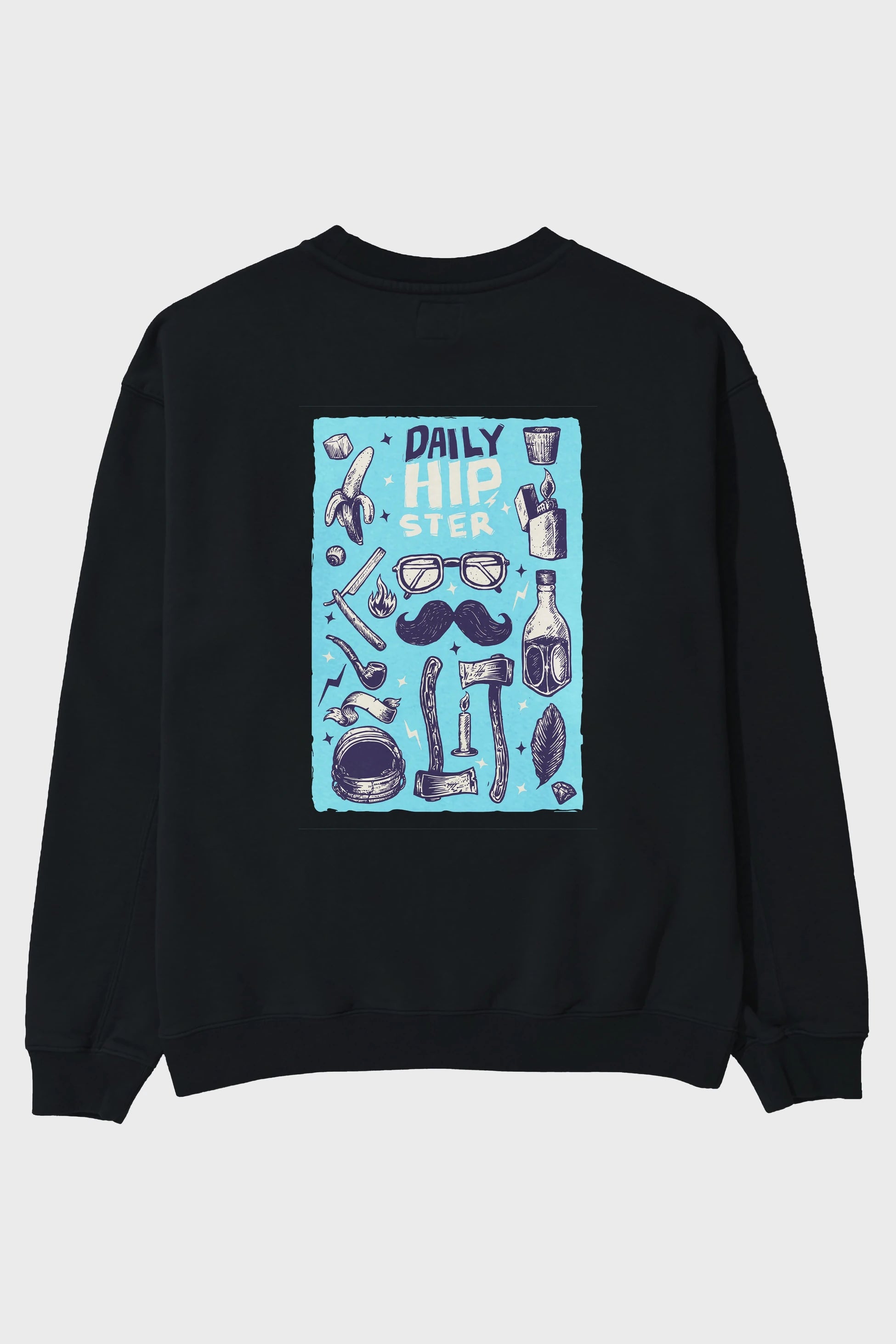 Hipster Arka Baskılı Oversize Sweatshirt Erkek Kadın Unisex