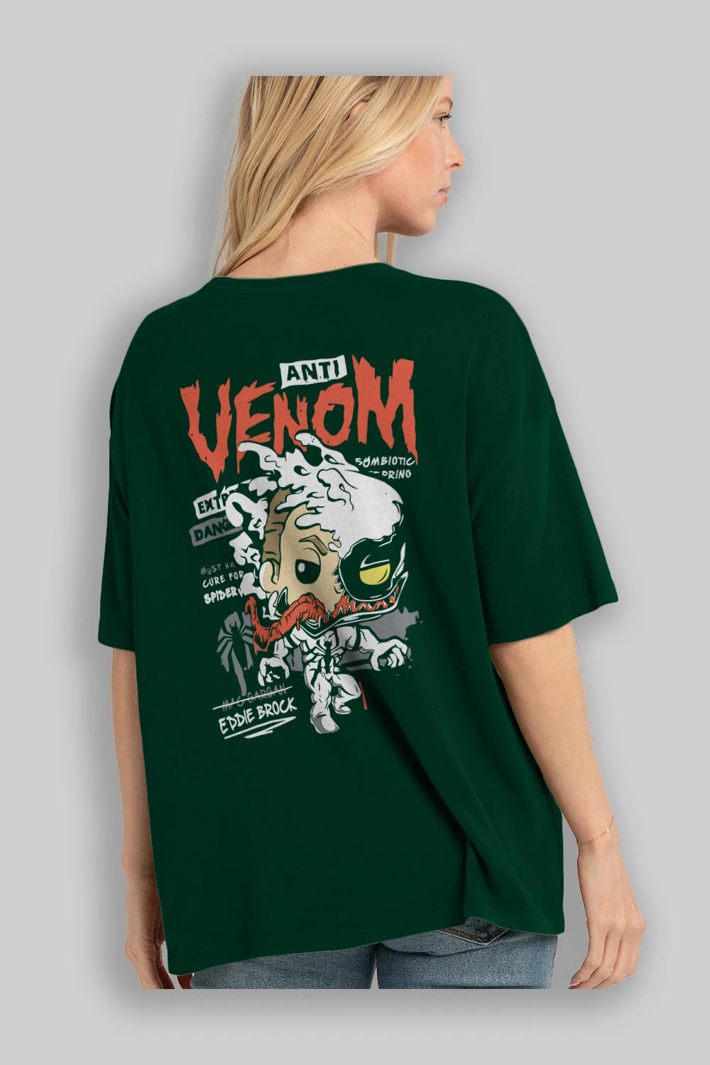 Venom (9) Arka Baskılı Oversize t-shirt Erkek Kadın Unisex %100 Pamuk Bisiklet Yaka tişort