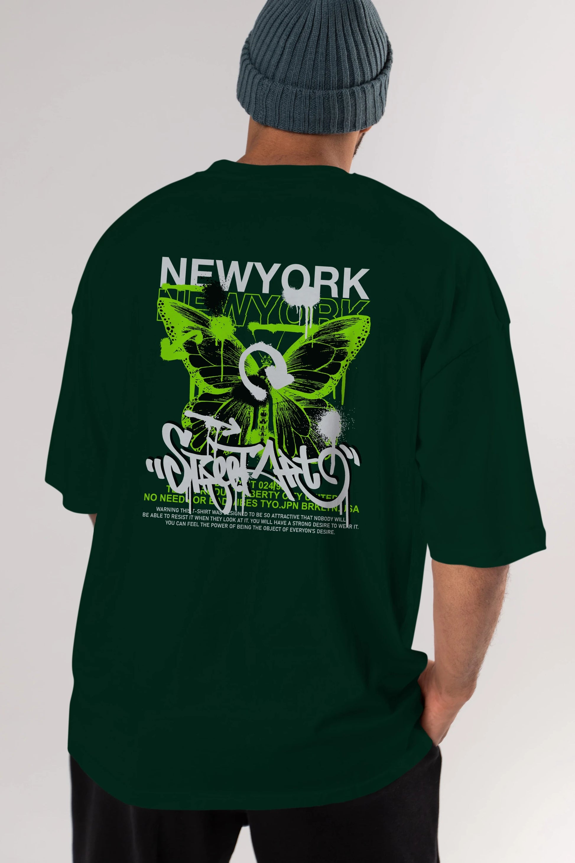 New York Street Style Arka Baskılı Oversize t-shirt Erkek Kadın Unisex
