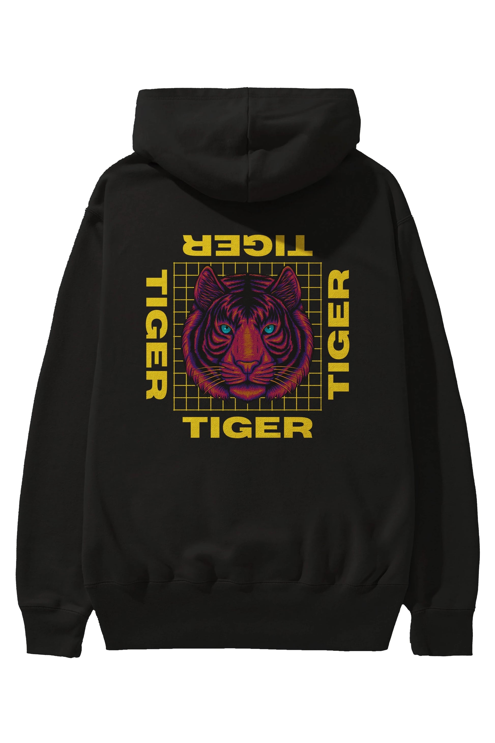 Tiger Yazılı Streetwear Arka Baskılı Oversize Hoodie Kapüşonlu Sweatshirt Erkek Kadın Unisex