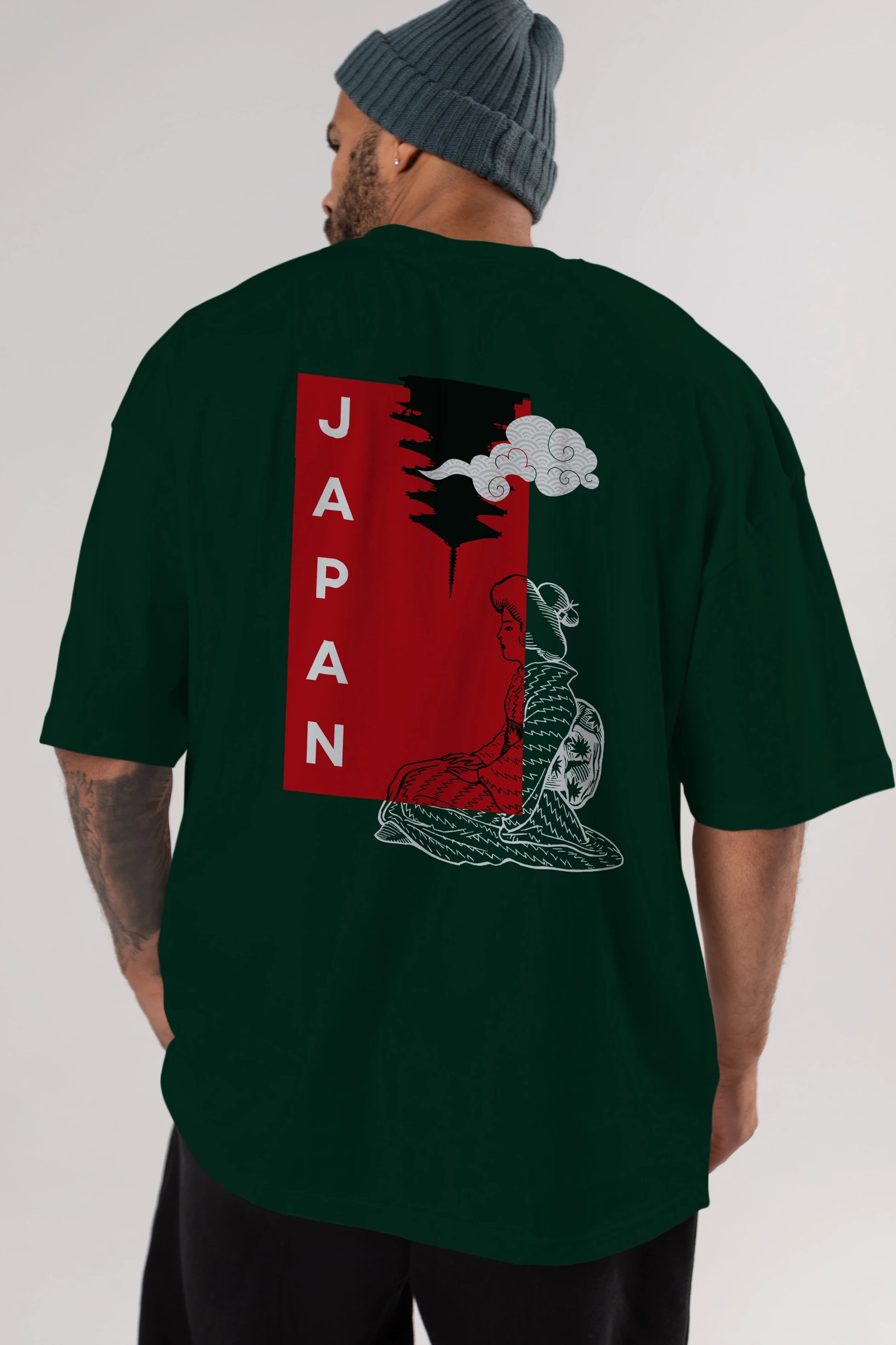 Japan Yazılı Streetwear Arka Baskılı Oversize t-shirt Erkek Kadın Unisex