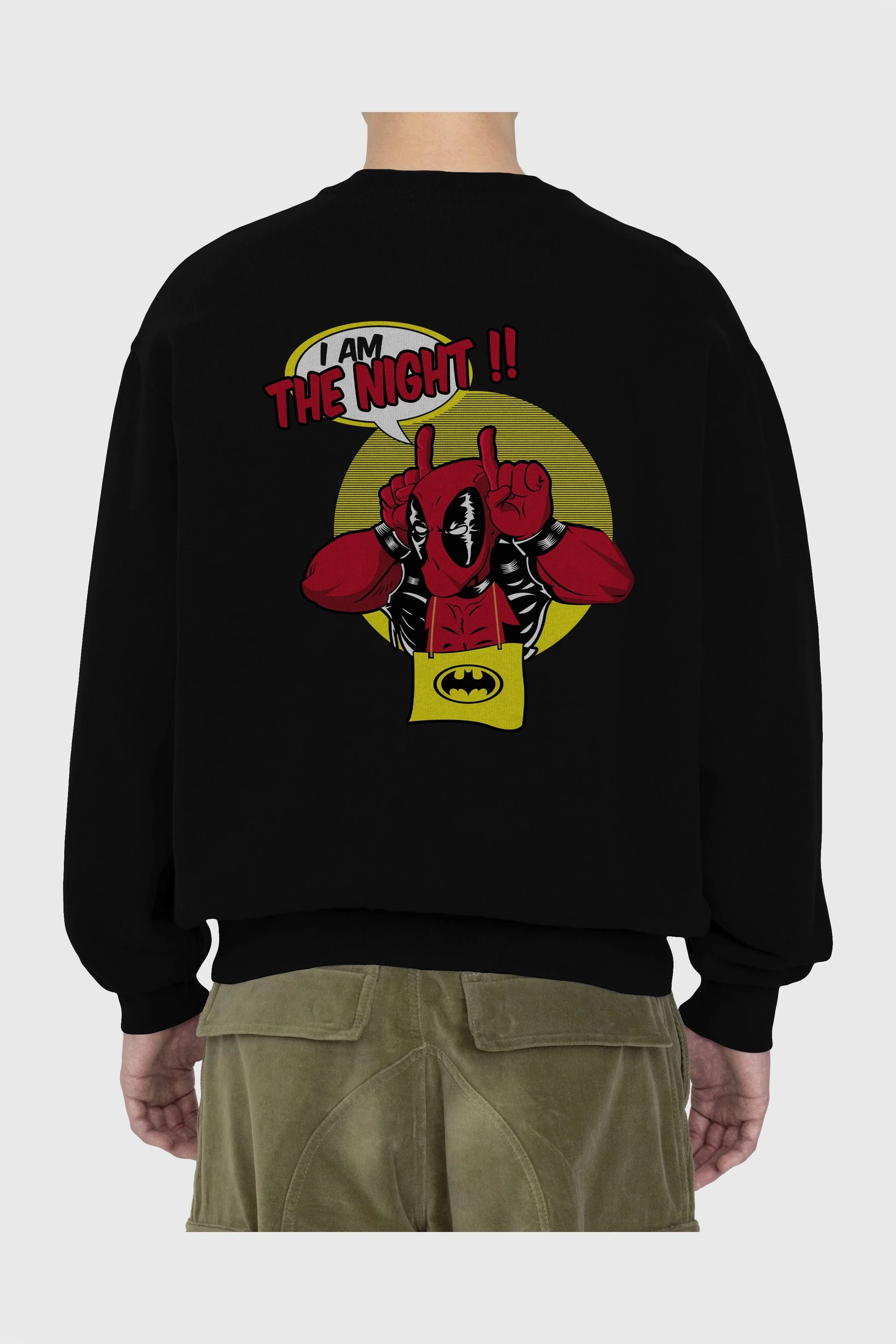 Deadpool (1) Arka Baskılı Oversize Sweatshirt Erkek Kadın Unisex