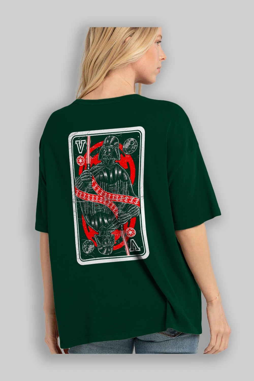 King Of The Darkside Arka Baskılı Oversize t-shirt Erkek Kadın Unisex %100 Pamuk