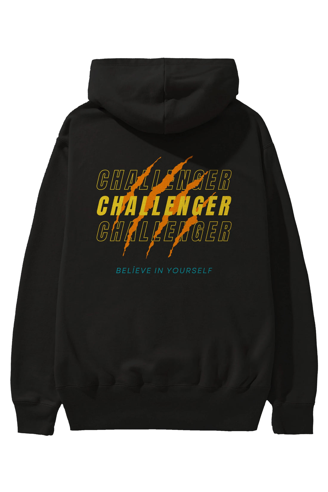Challenger Yazılı Arka Baskılı Oversize Hoodie Kapüşonlu Sweatshirt Erkek Kadın Unisex