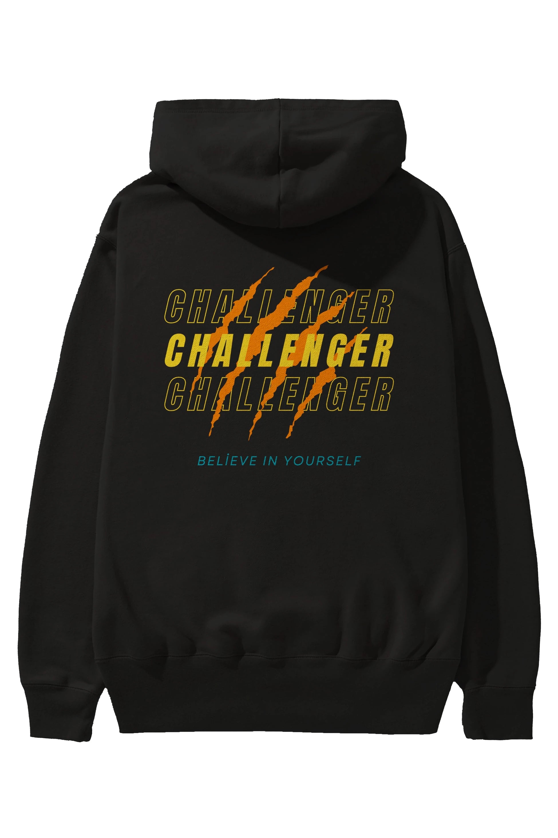 Challenger Yazılı Arka Baskılı Oversize Hoodie Kapüşonlu Sweatshirt Erkek Kadın Unisex