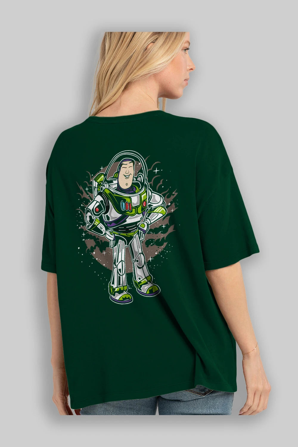 Buzz Arka Baskılı Oversize t-shirt Erkek Kadın Unisex %100 Pamuk