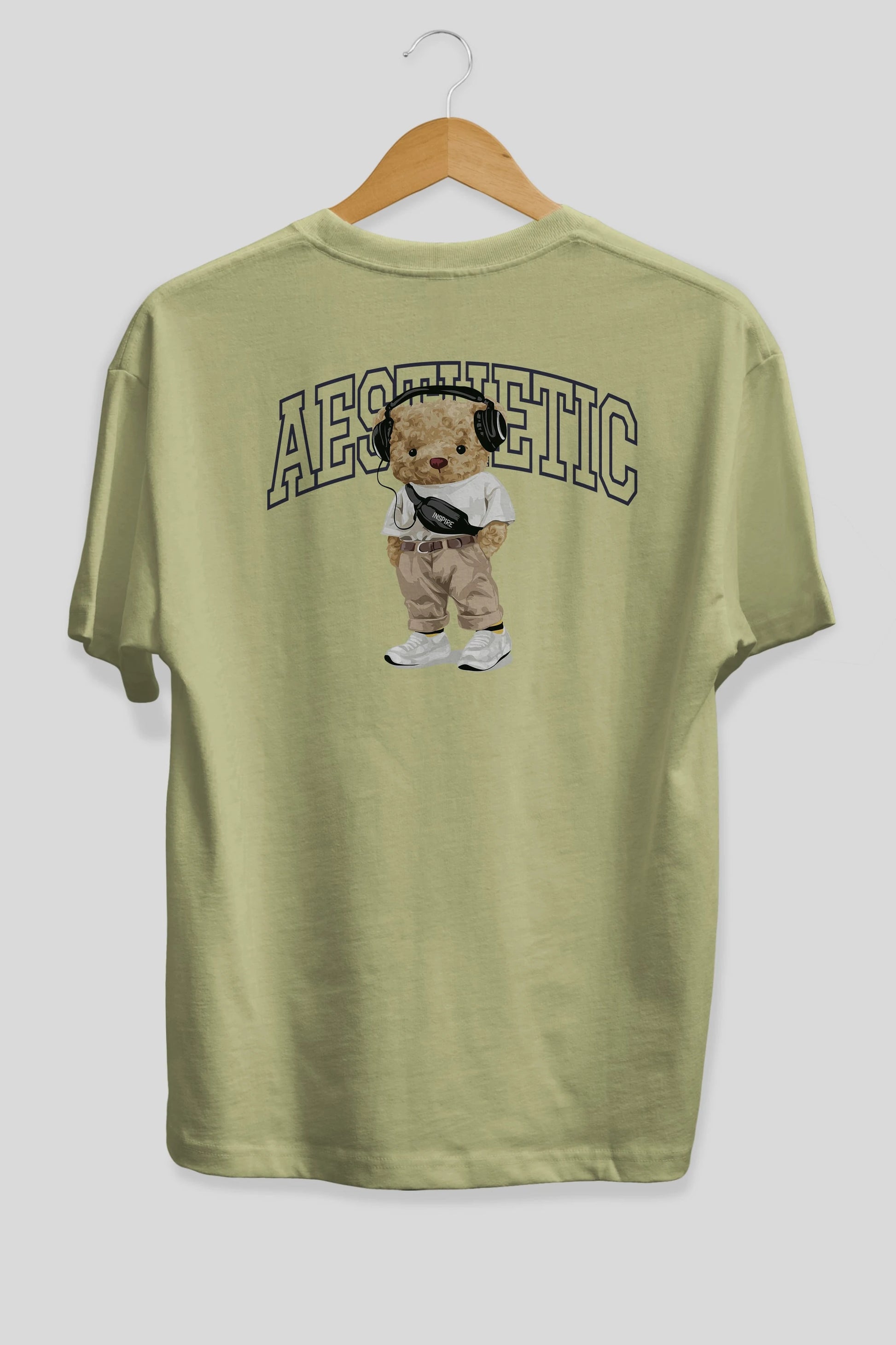 Teddy Bear Aesthetıc Arka Baskılı Oversize t-shirt Erkek Kadın Unisex %100 Pamuk