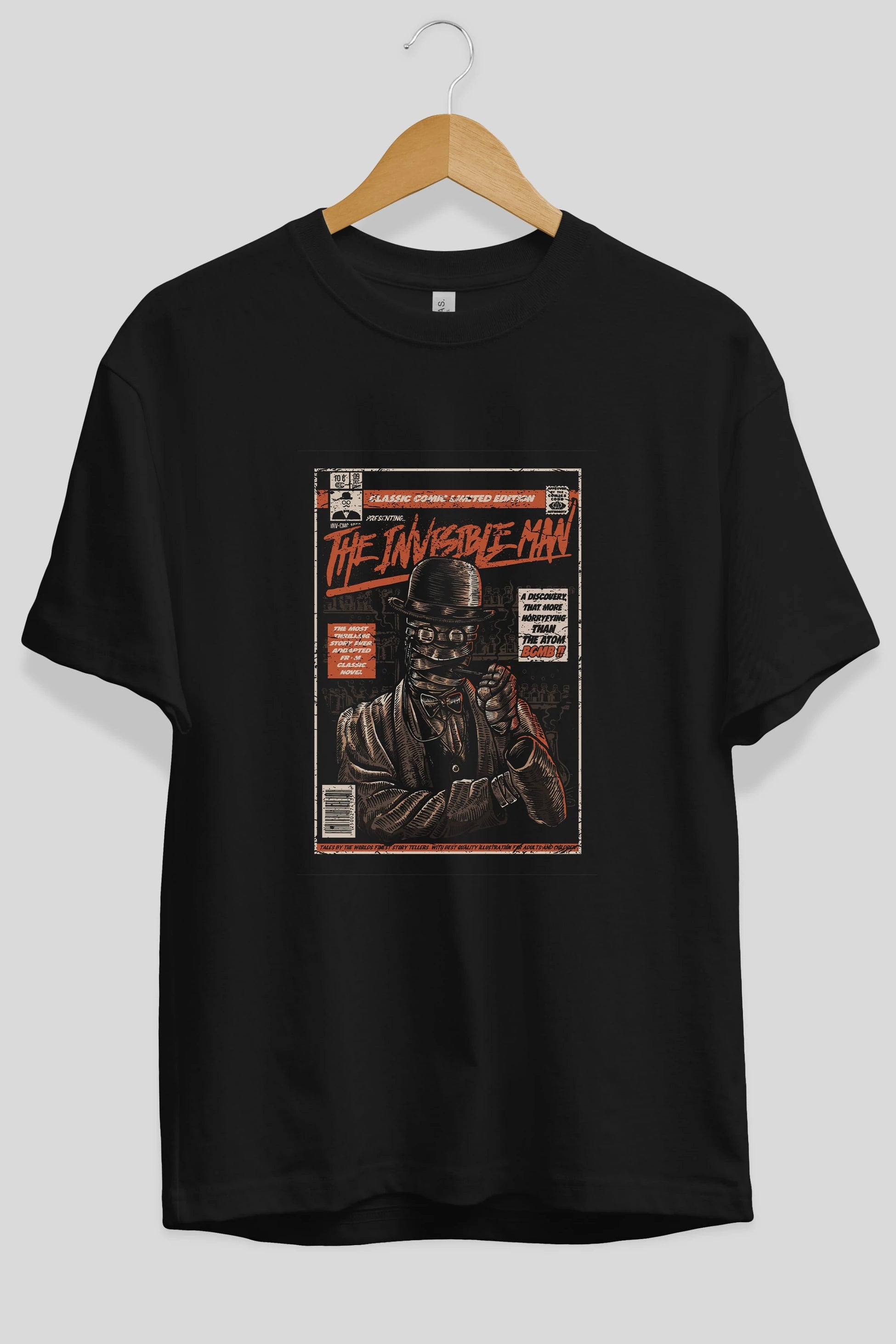 The Invisible Man Ön Baskılı Oversize t-shirt Erkek Kadın Unisex %100 Pamuk tişort