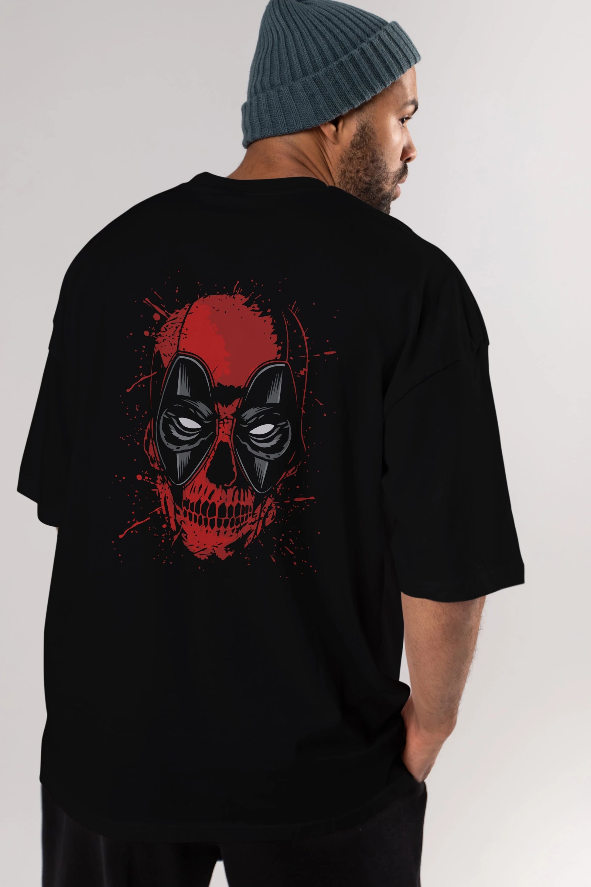 Deadpool (3) Arka Baskılı Oversize t-shirt Erkek Kadın Unisex %100 Pamuk Bisiklet Yaka tişort