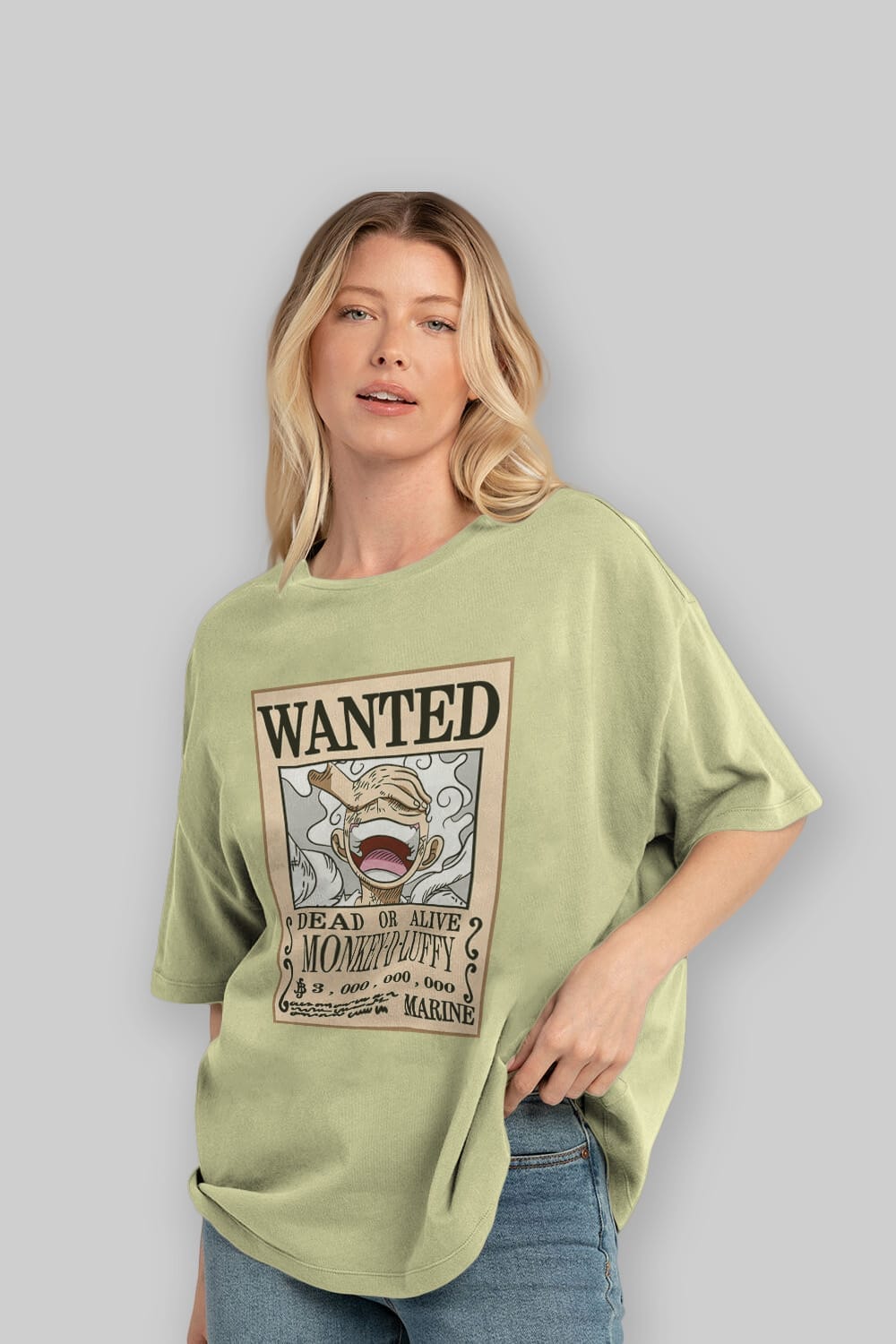 CARTEL LUFFY GEAR 5 Anime Ön Baskılı Oversize t-shirt %100 pamuk Erkek Kadın Unisex