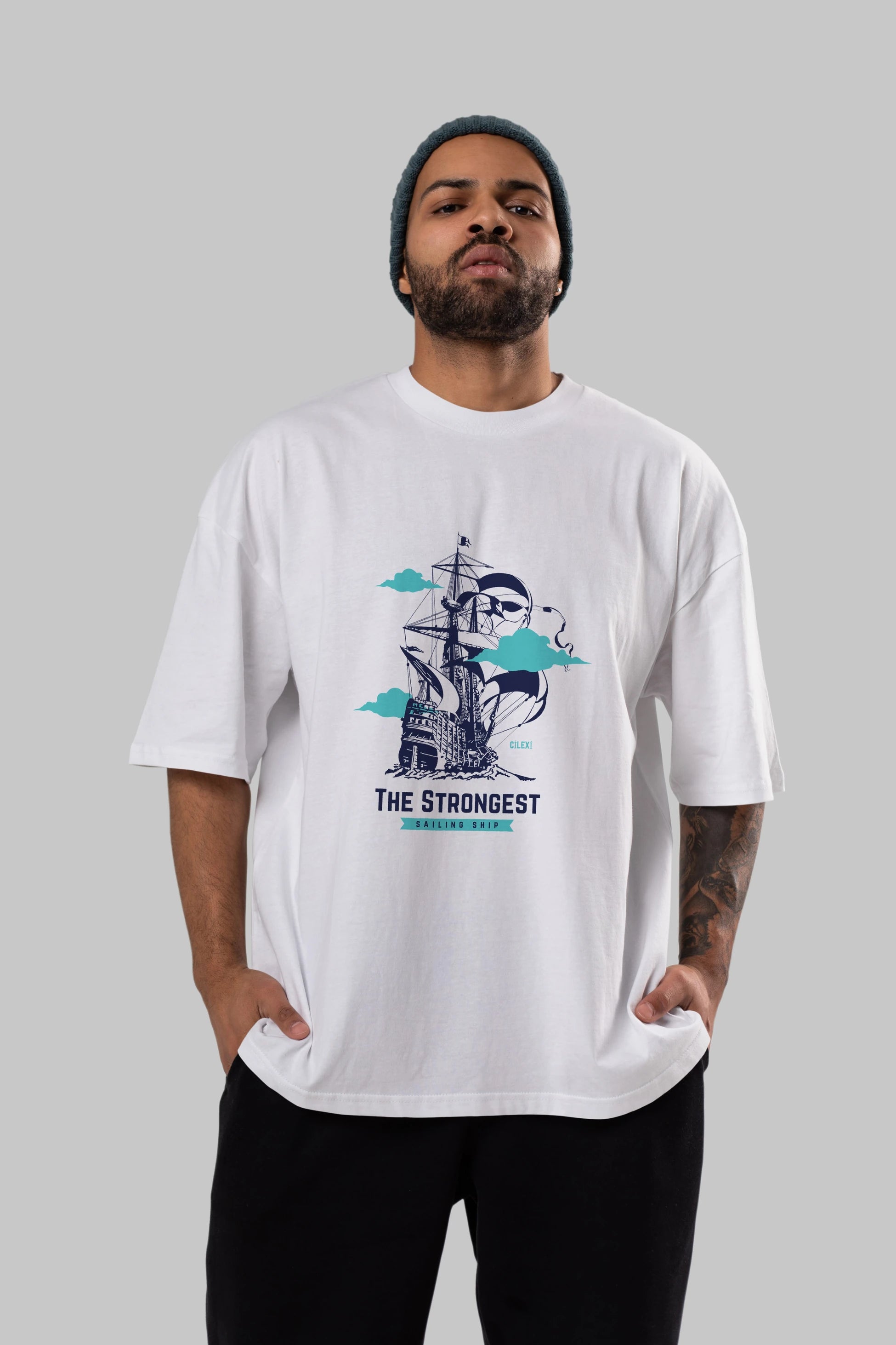 The Strongest Yazılı Ön Baskılı Oversize t-shirt Erkek Kadın Unisex