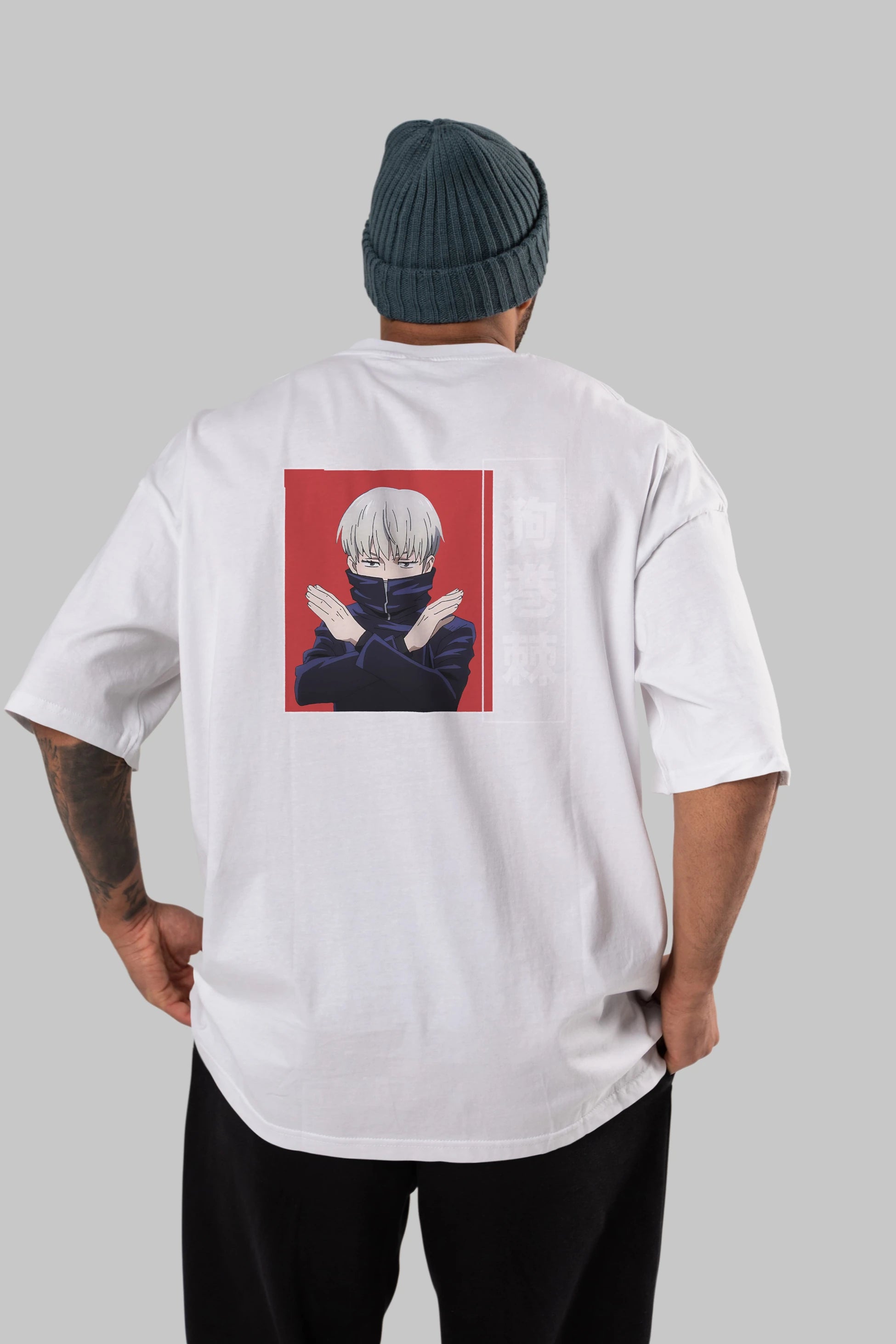 Toge Inumaki Anime Arka Baskılı Oversize t-shirt Erkek Kadın Unisex