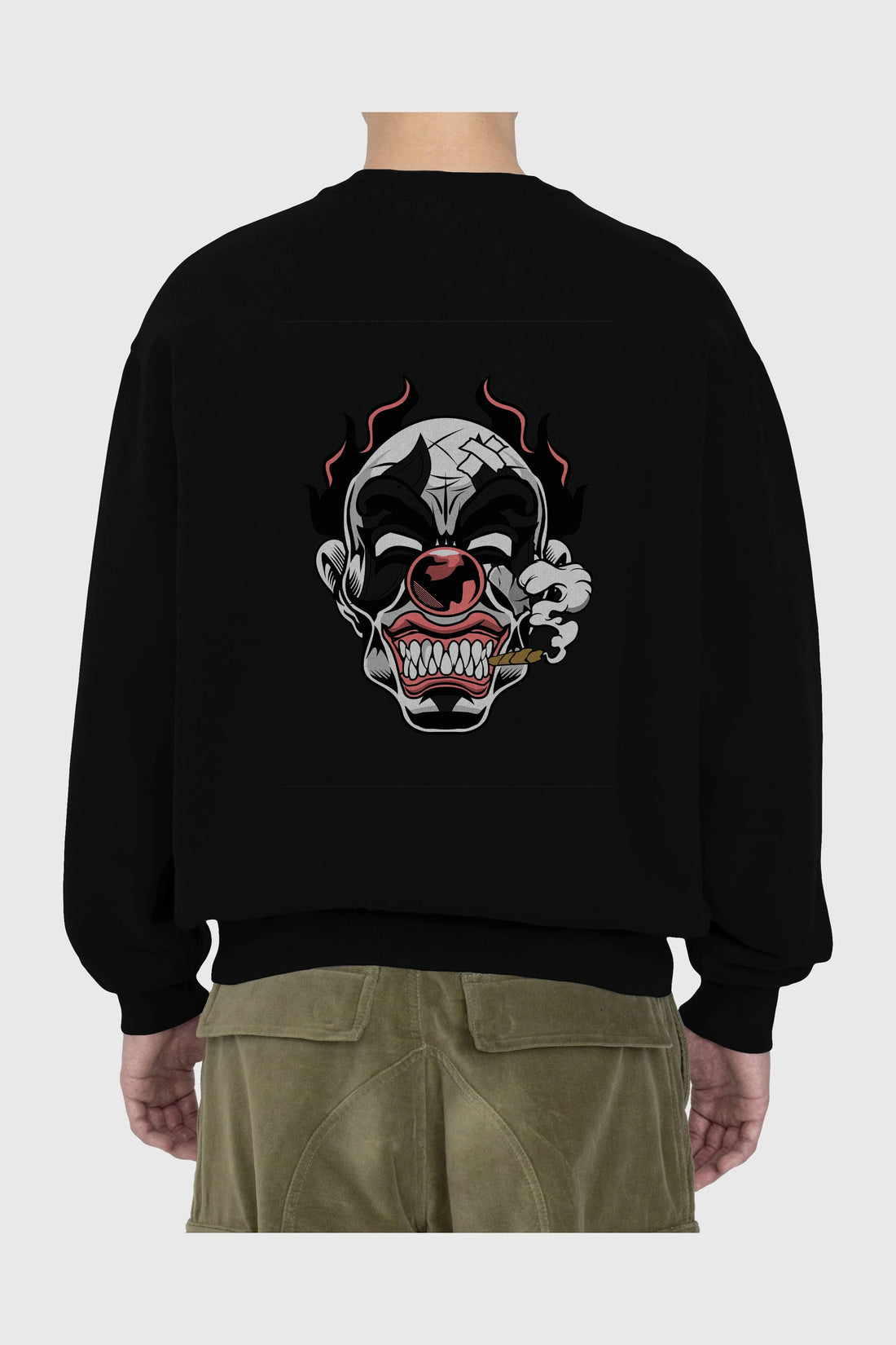 Clown Horror Arka Baskılı Oversize Sweatshirt Erkek Kadın Unisex