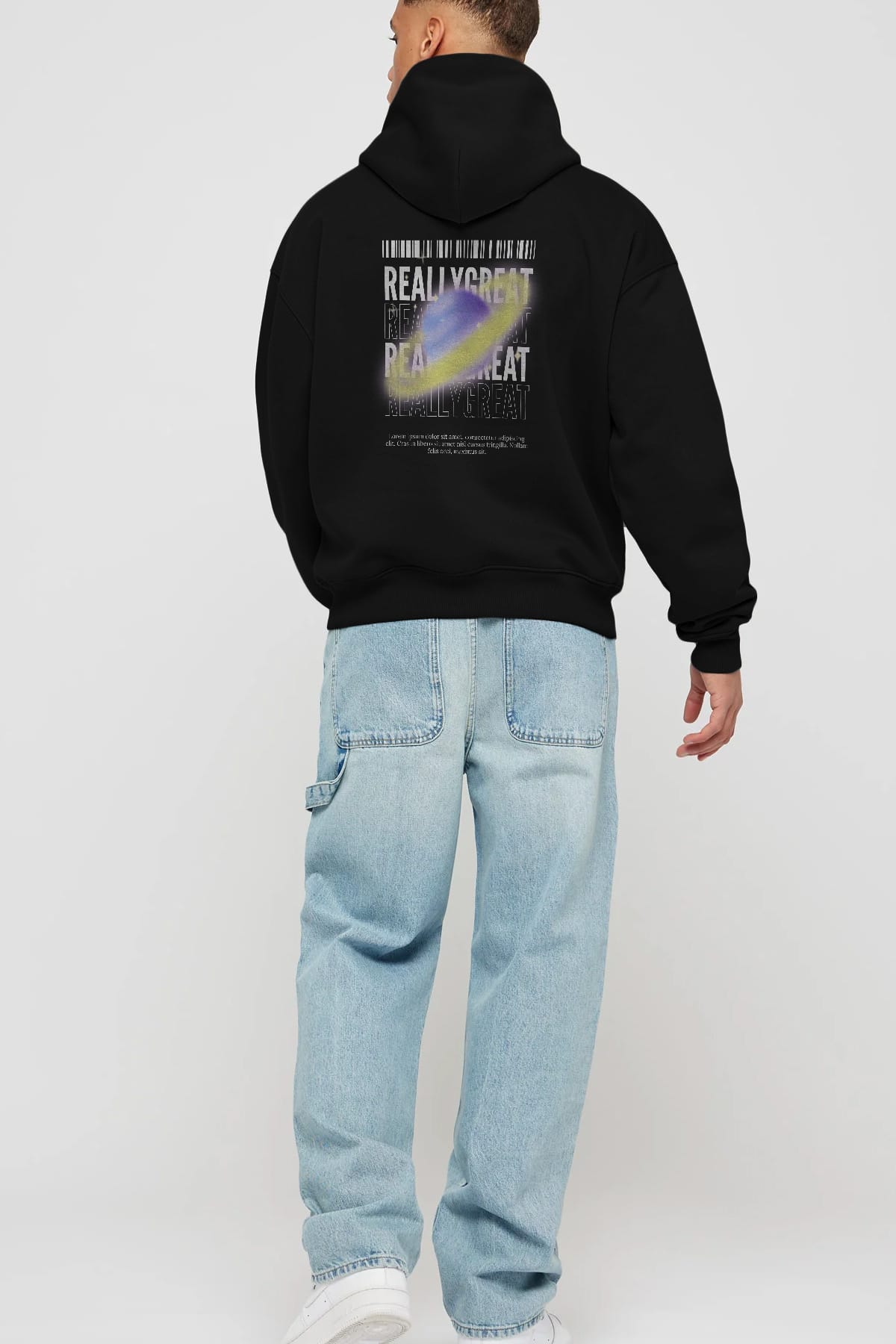 Really Great 2 Yazılı Arka Baskılı Oversize Hoodie Kapüşonlu Sweatshirt Erkek Kadın Unisex