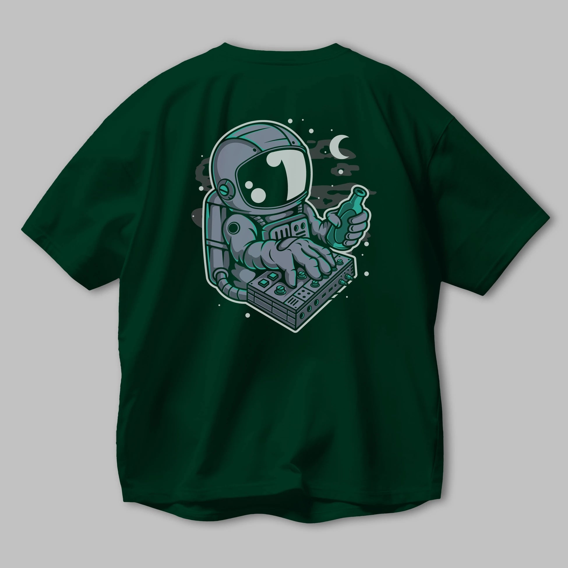 Astronaut Synth Arka Baskılı Oversize t-shirt Erkek Kadın Unisex