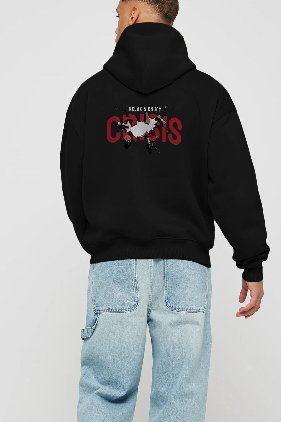 Relax and Enjoy Arka Baskılı Hoodie Oversize Kapüşonlu Sweatshirt Erkek Kadın Unisex