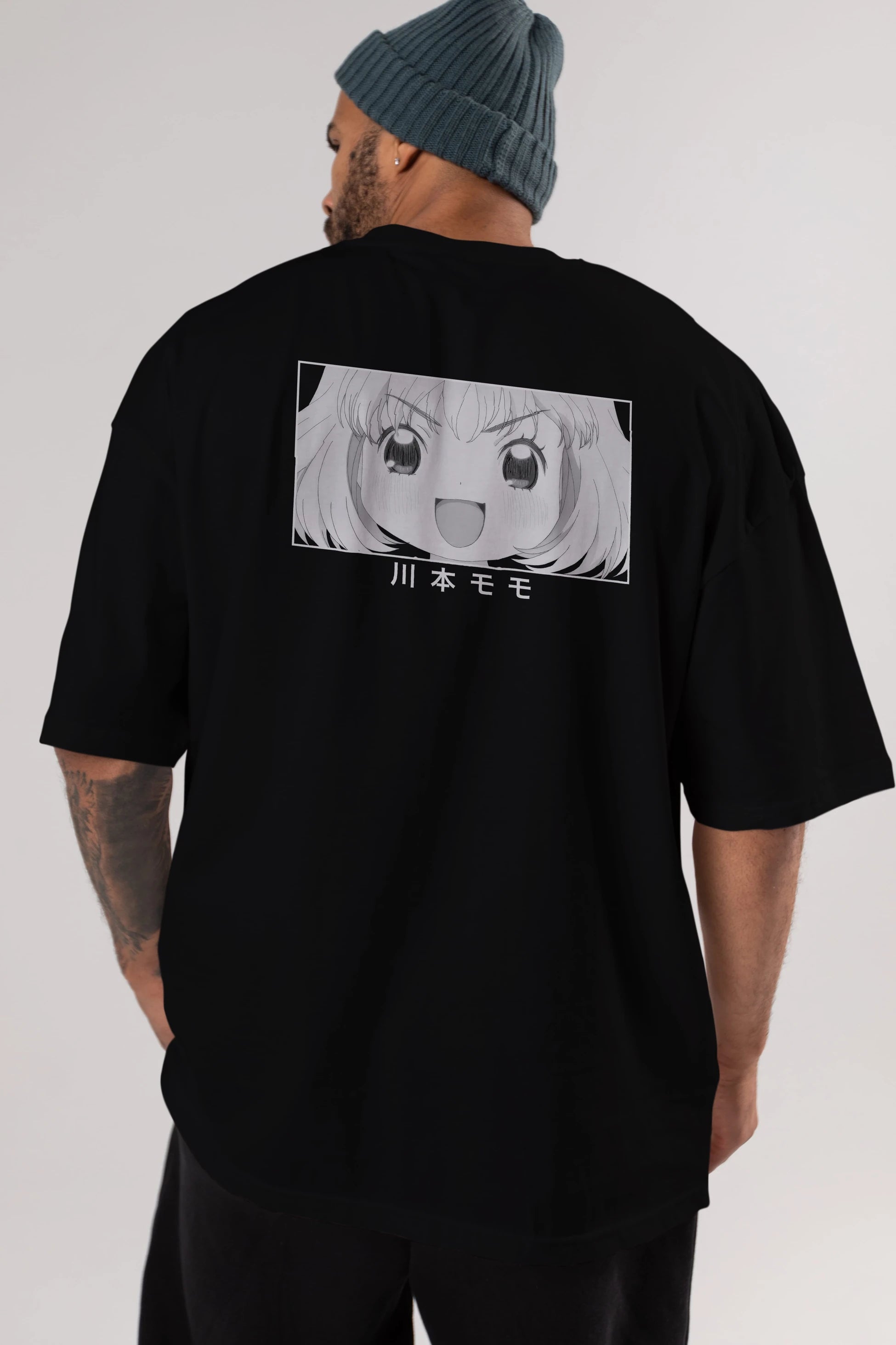 Momo Kawamoto 1 Anime Arka Baskılı Oversize t-shirt Erkek Kadın Unisex