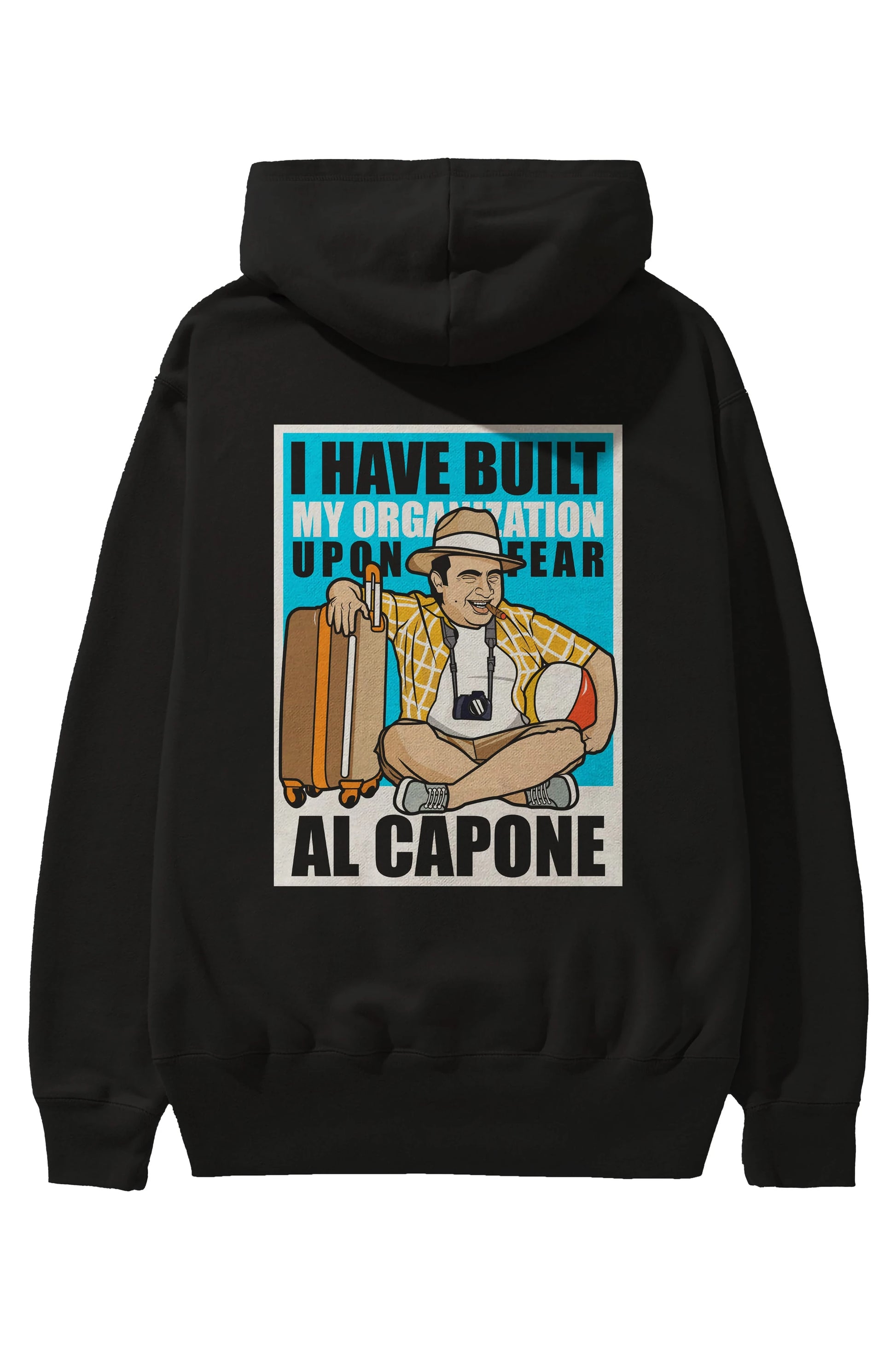 Al Capone Holiday Arka Baskılı Hoodie Oversize Kapüşonlu Sweatshirt Erkek Kadın Unisex
