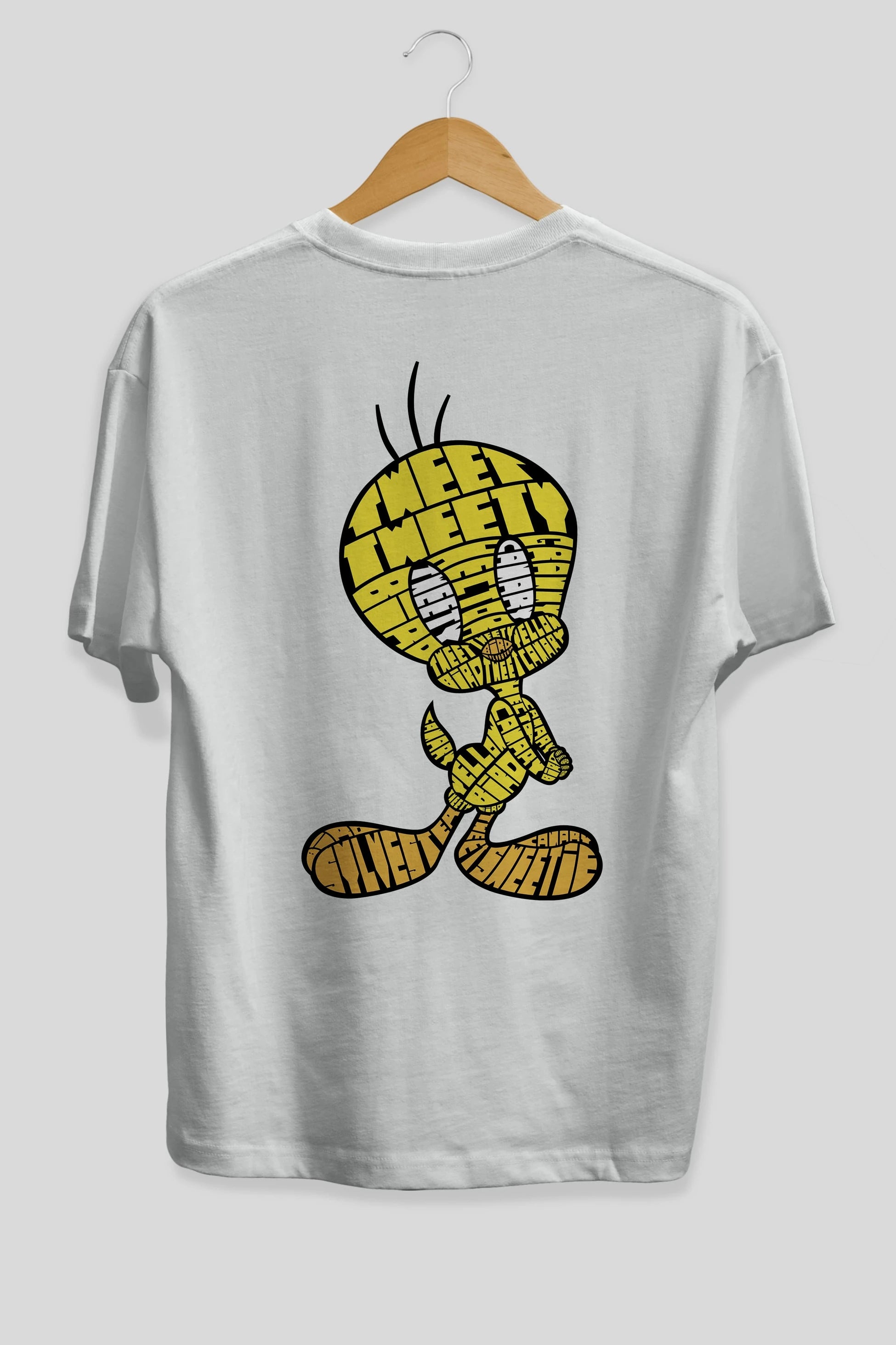 Tweety Arka Baskılı Oversize t-shirt %100 pamuk Erkek Kadın Unisex