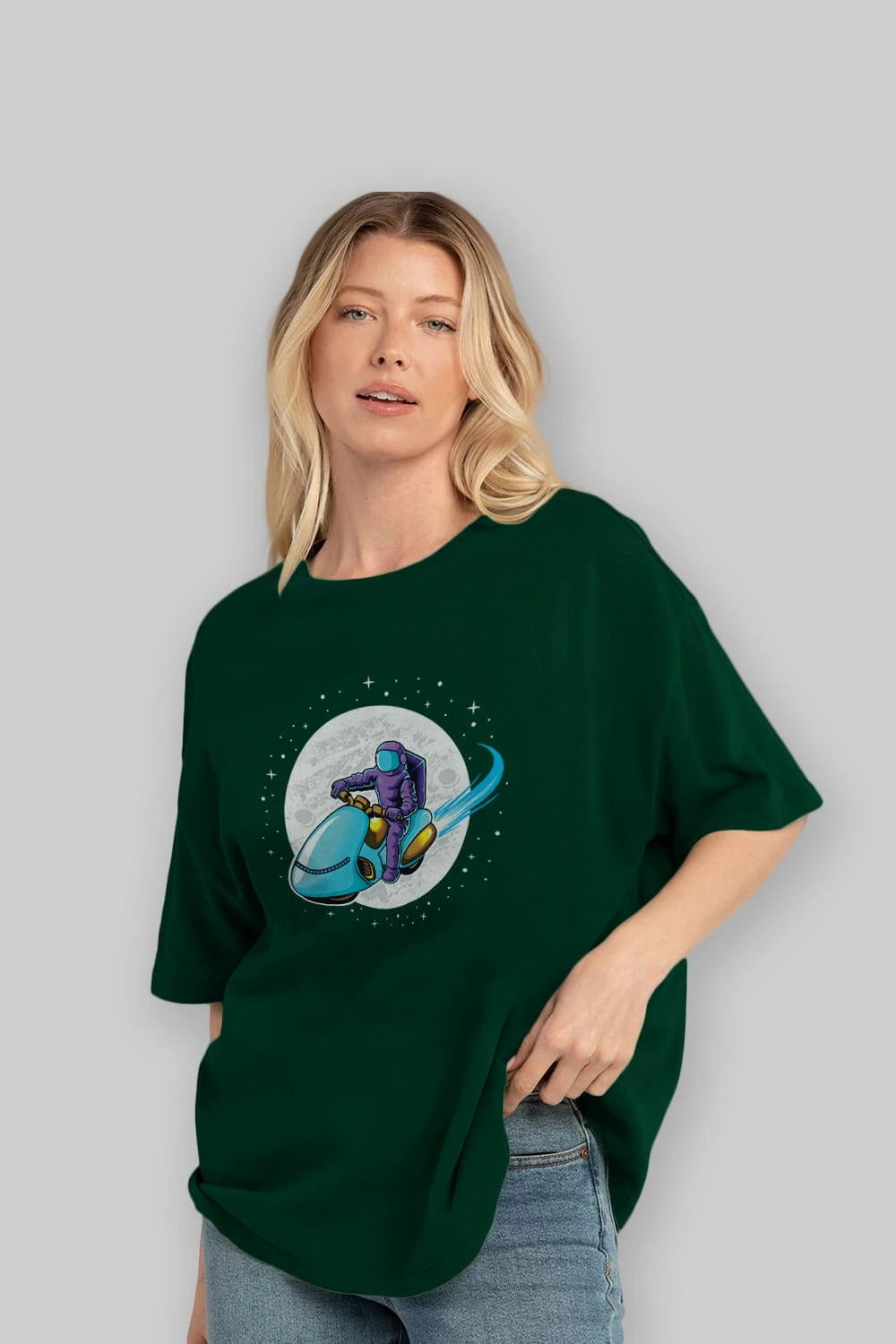 Astrorider in Space Ön Baskılı Oversize t-shirt Erkek Kadın Unisex