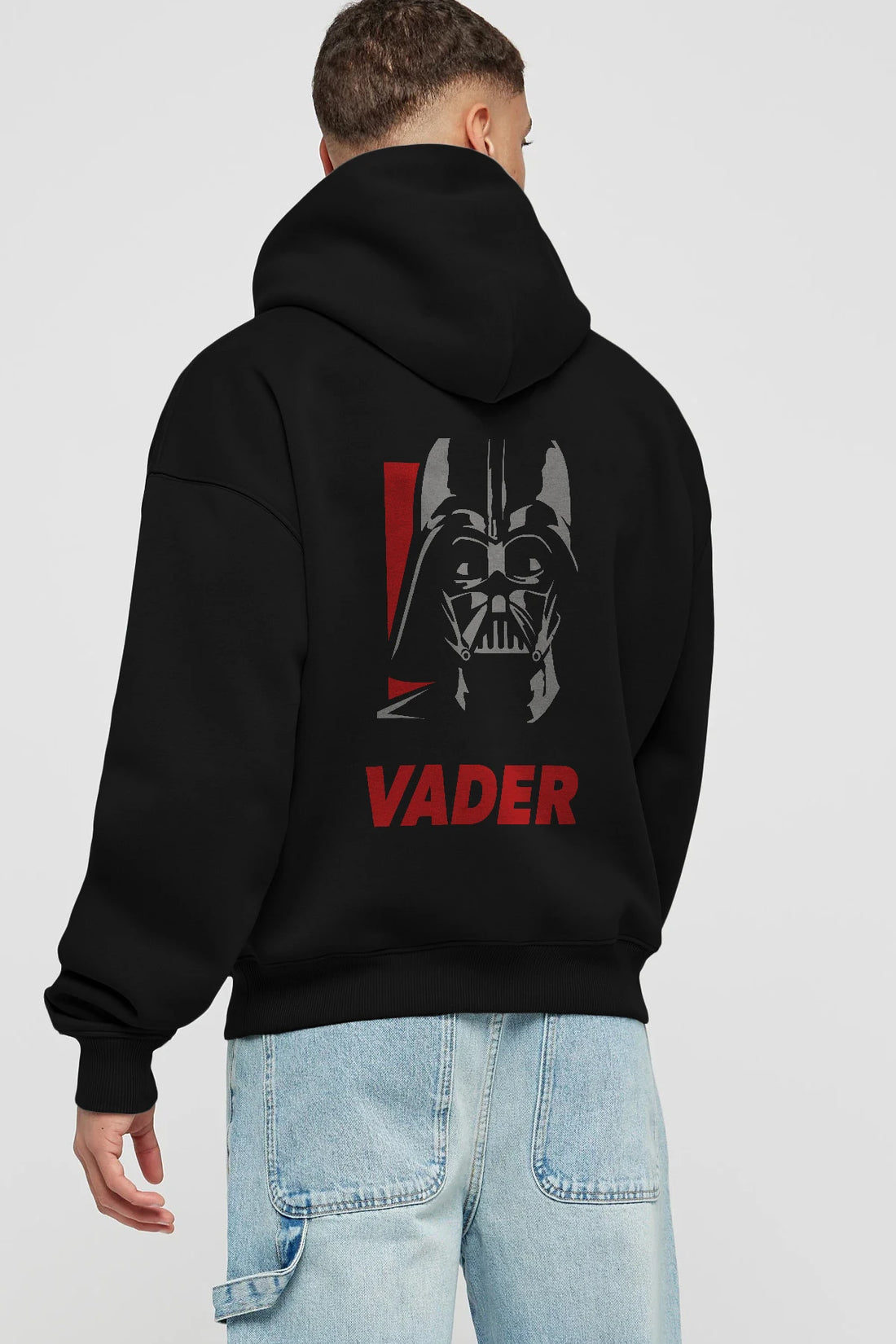 Darth Vader Arka Baskılı Hoodie Oversize Kapüşonlu Sweatshirt Erkek Kadın Unisex