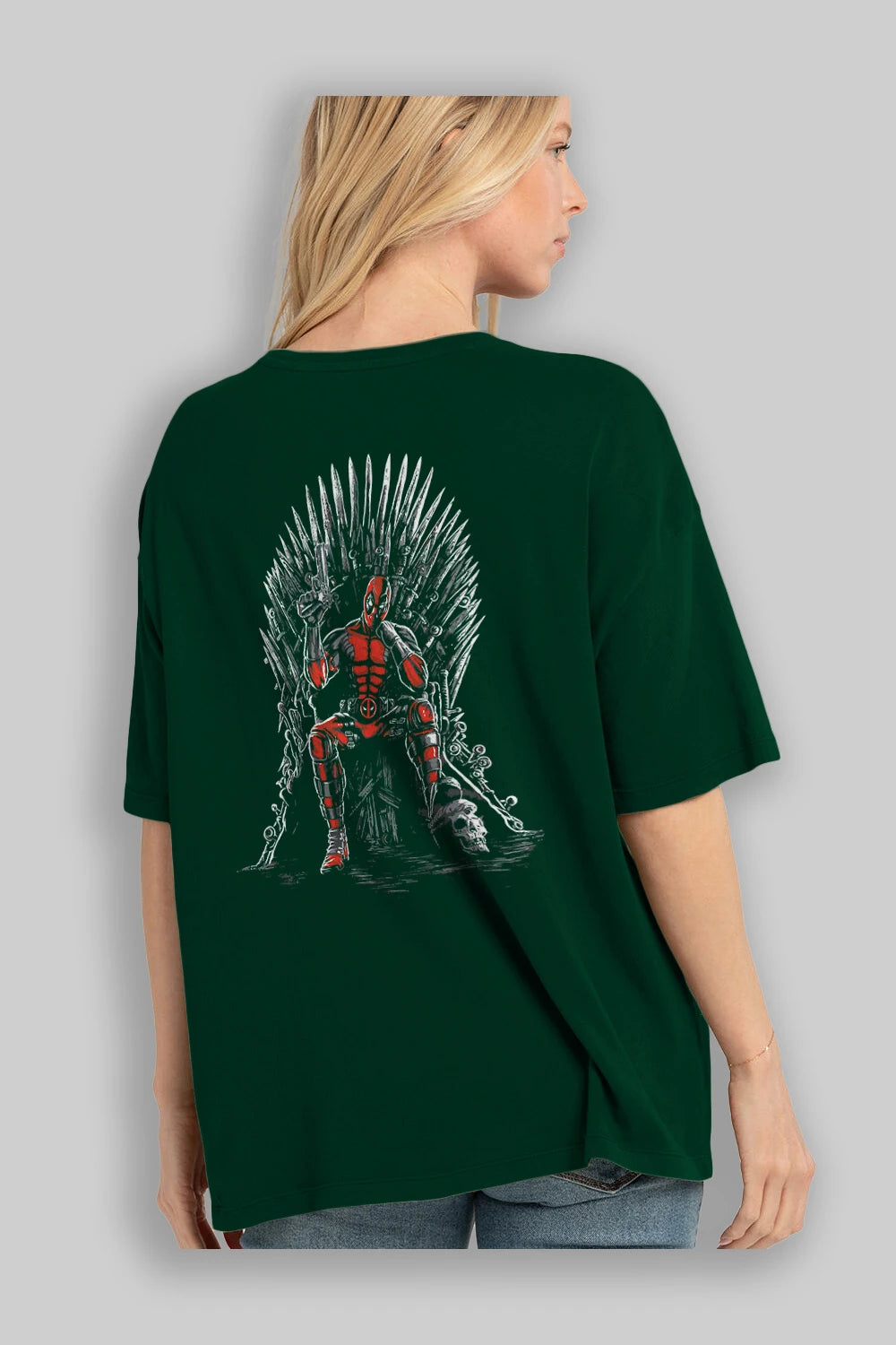 Deadpool (6) Arka Baskılı Oversize t-shirt Erkek Kadın Unisex %100 Pamuk Bisiklet Yaka tişort
