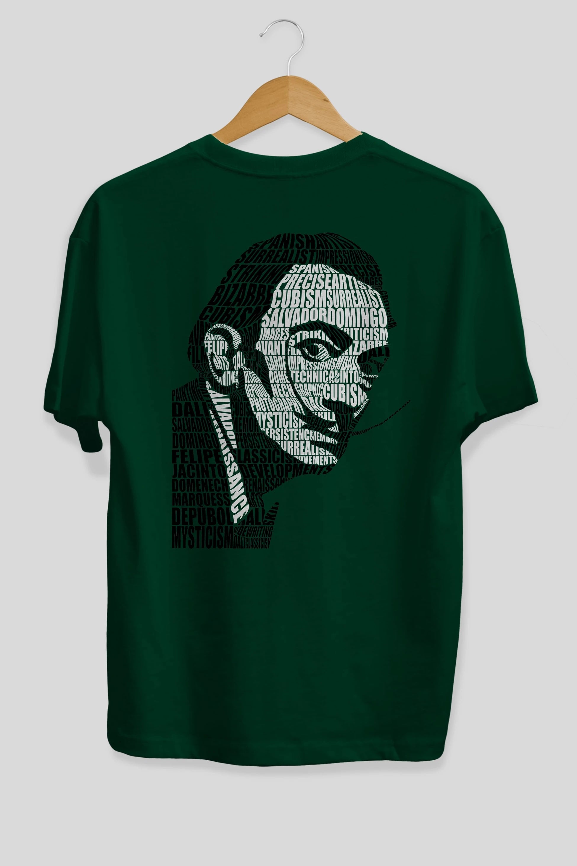 Salvador Dali Calligram Arka Baskılı Oversize t-shirt %100 pamuk Erkek Kadın Unisex
