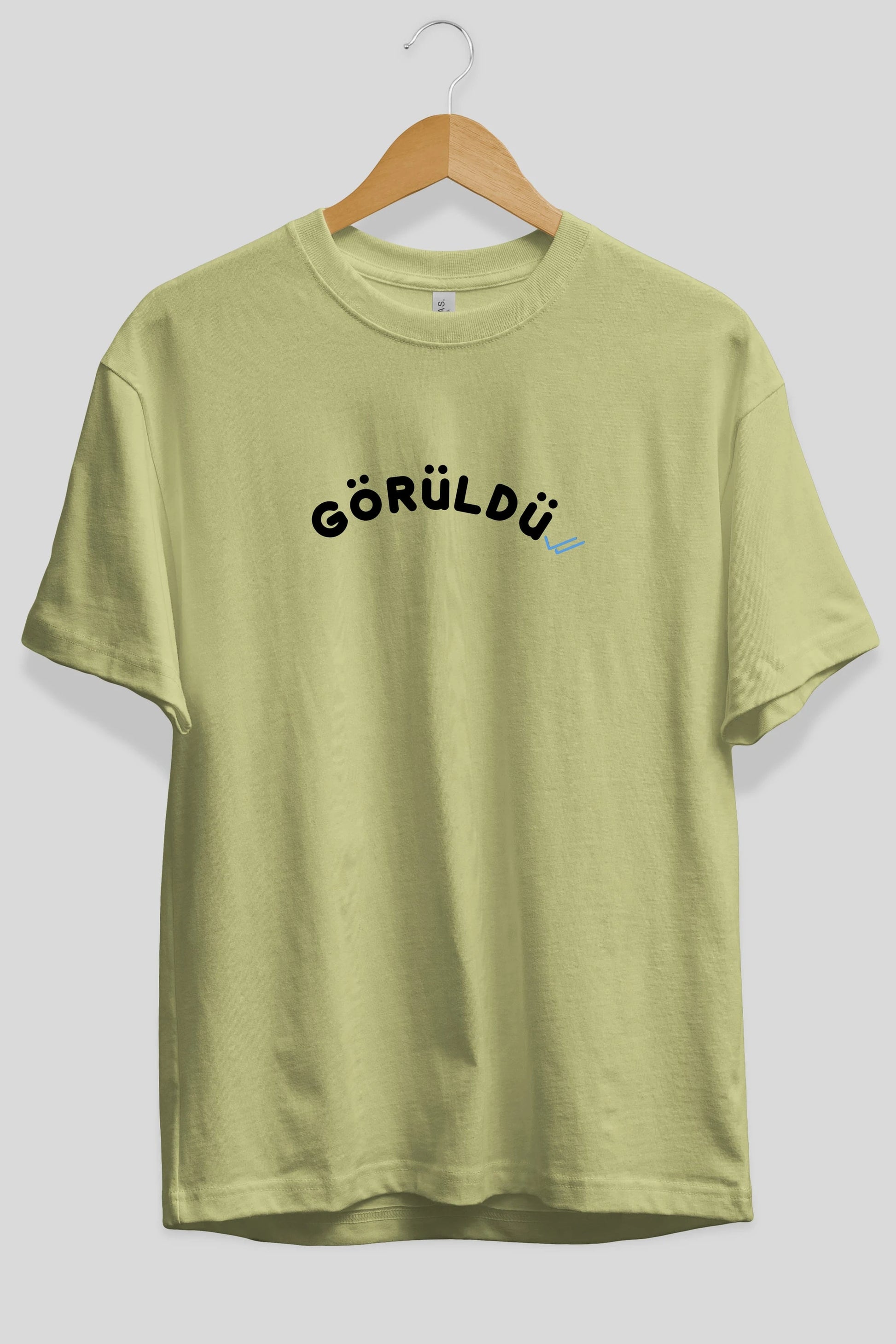 Görüldü Ön Baskılı Oversize t-shirt %100 pamuk Erkek Kadın Unisex