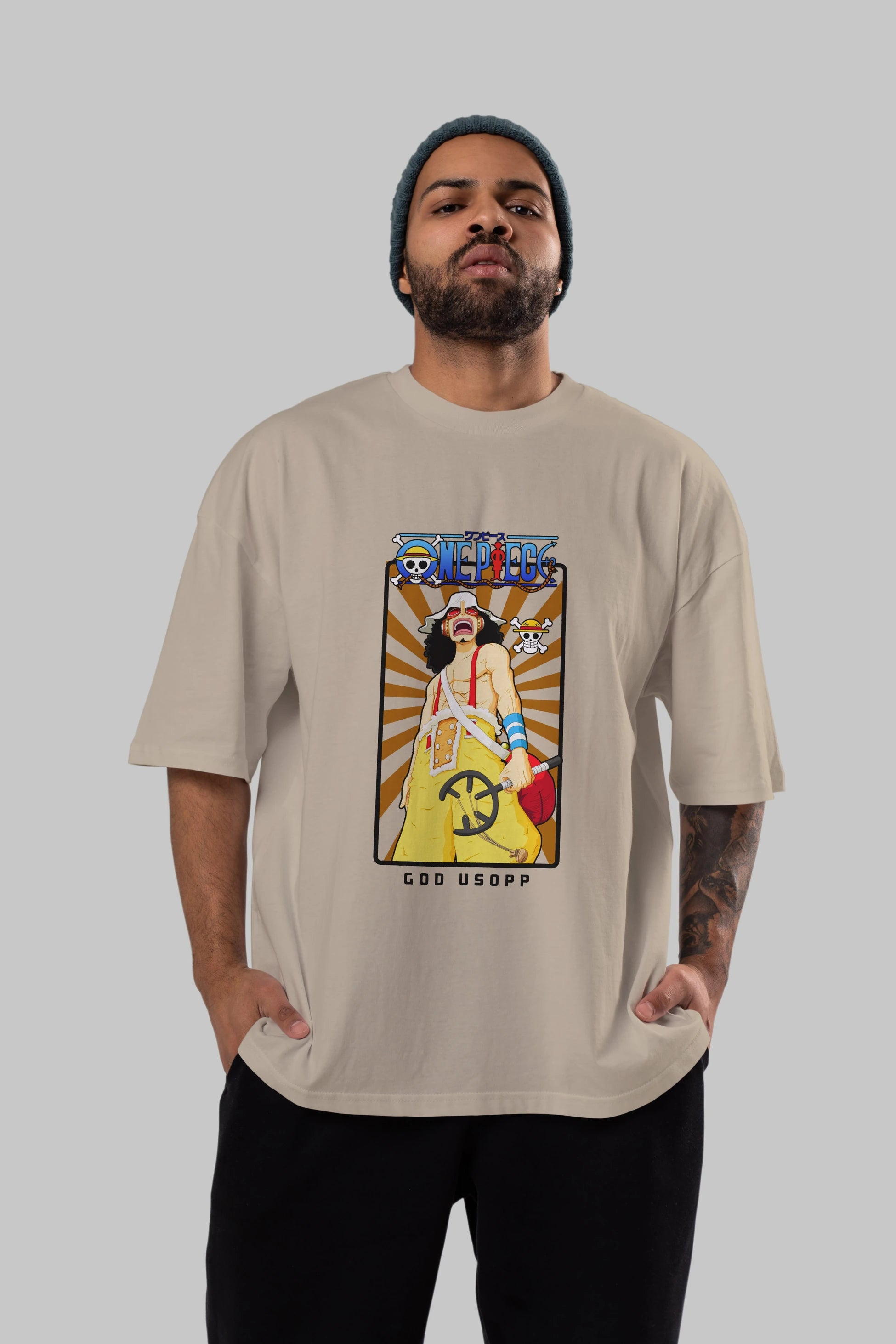 Usopp Anime Ön Baskılı Oversize t-shirt Erkek Kadın Unisex