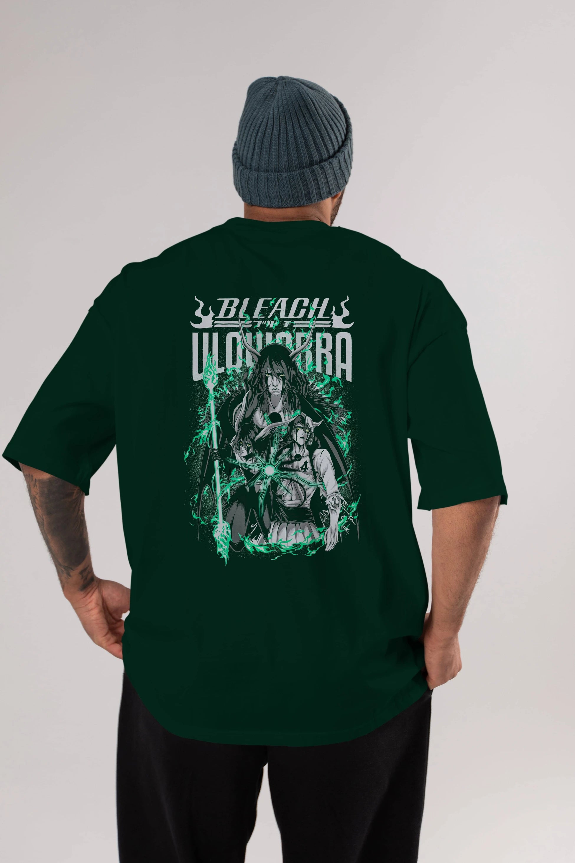 BLEACH(ULQUIARRA) Anime Arka Baskılı Oversize t-shirt Erkek Kadın Unisex