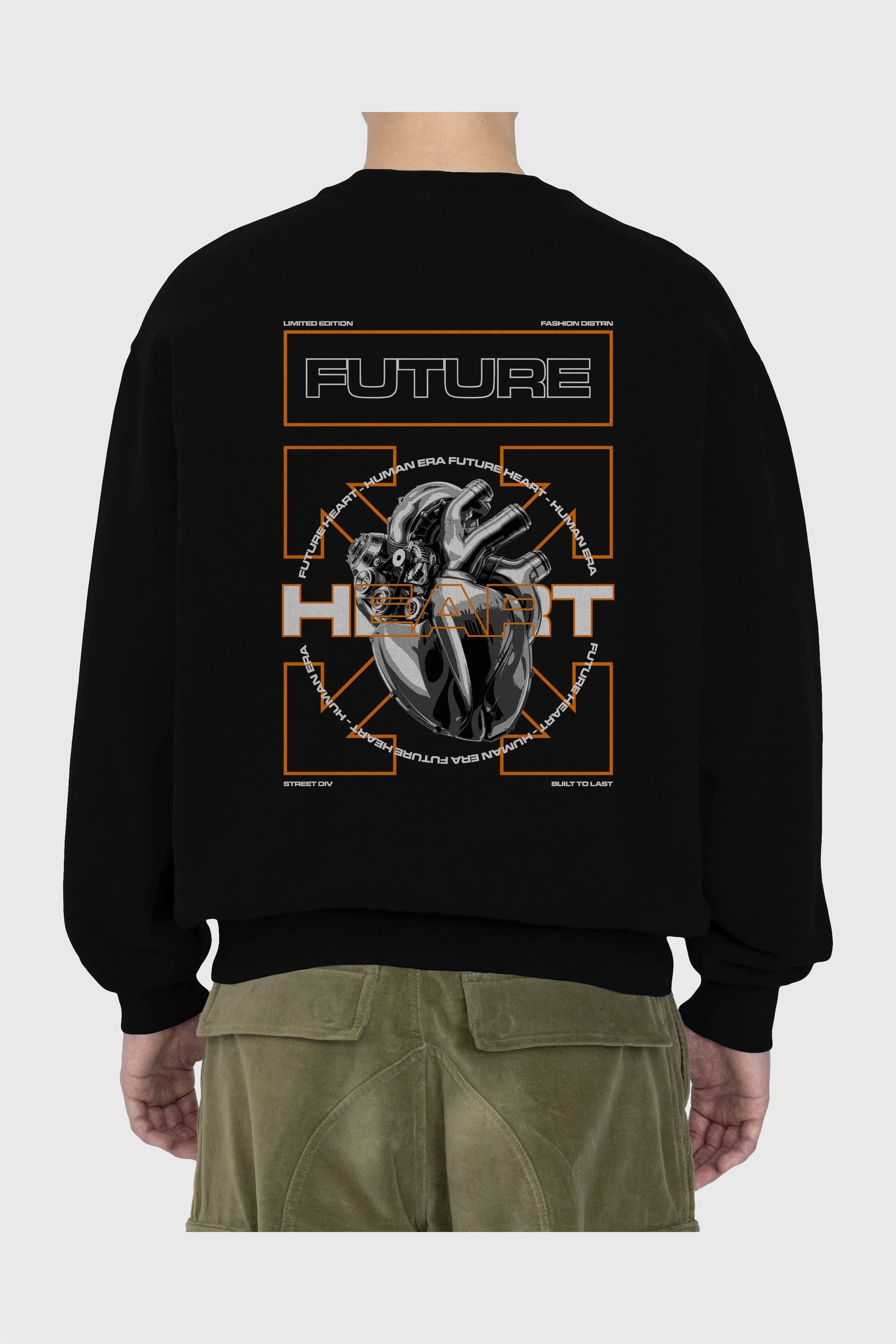 Future Heart Arka Baskılı Oversize Sweatshirt Erkek Kadın Unisex
