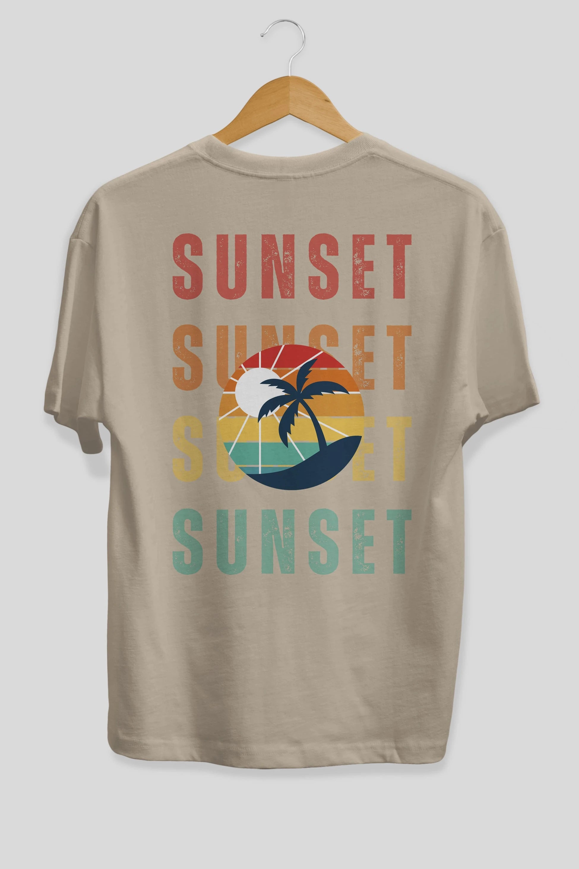 Sunset Yazılı Arka Baskılı Oversize t-shirt Erkek Kadın Unisex