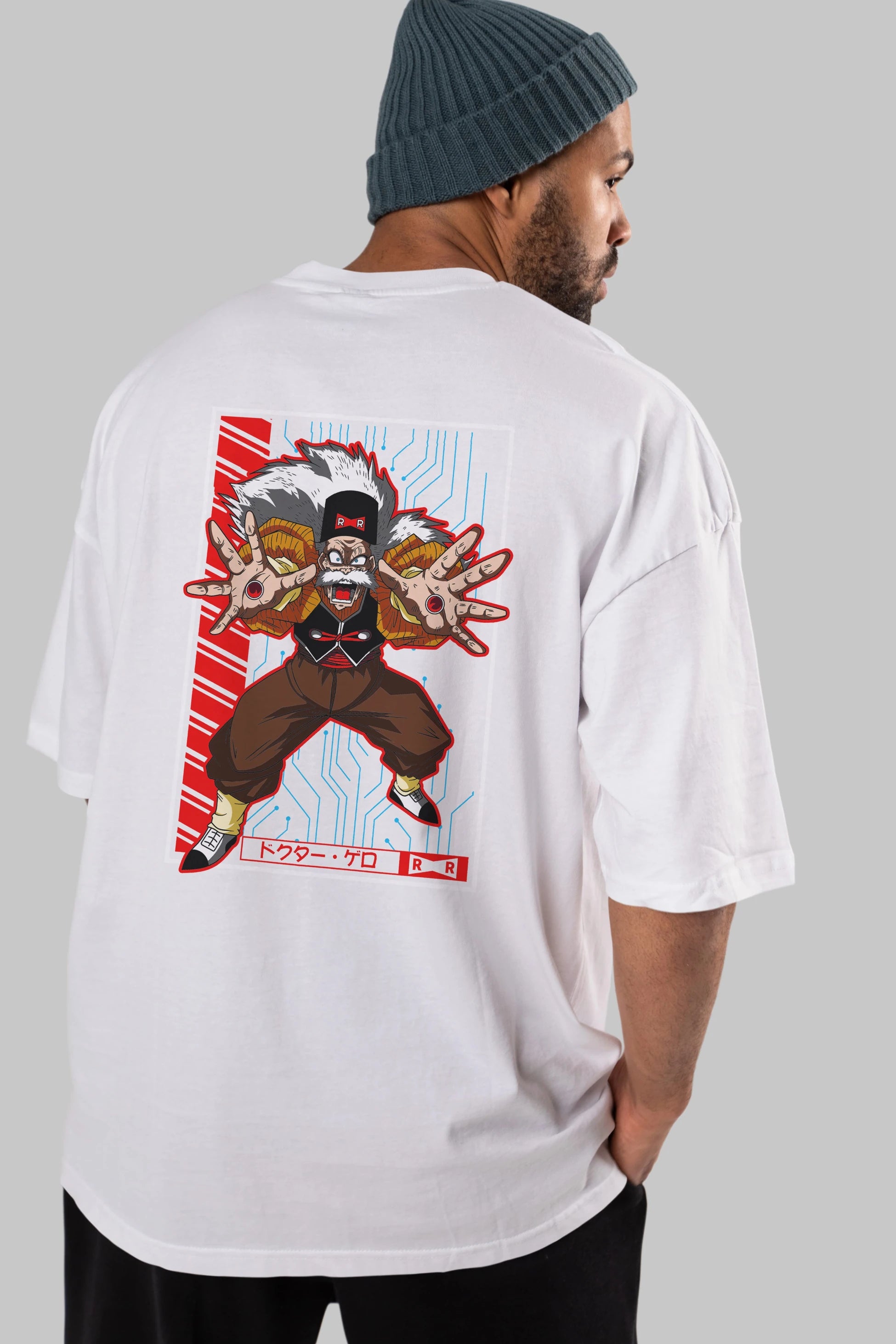 DragonBall DrMakigero Anime Arka Baskılı Oversize t-shirt Erkek Kadın Unisex