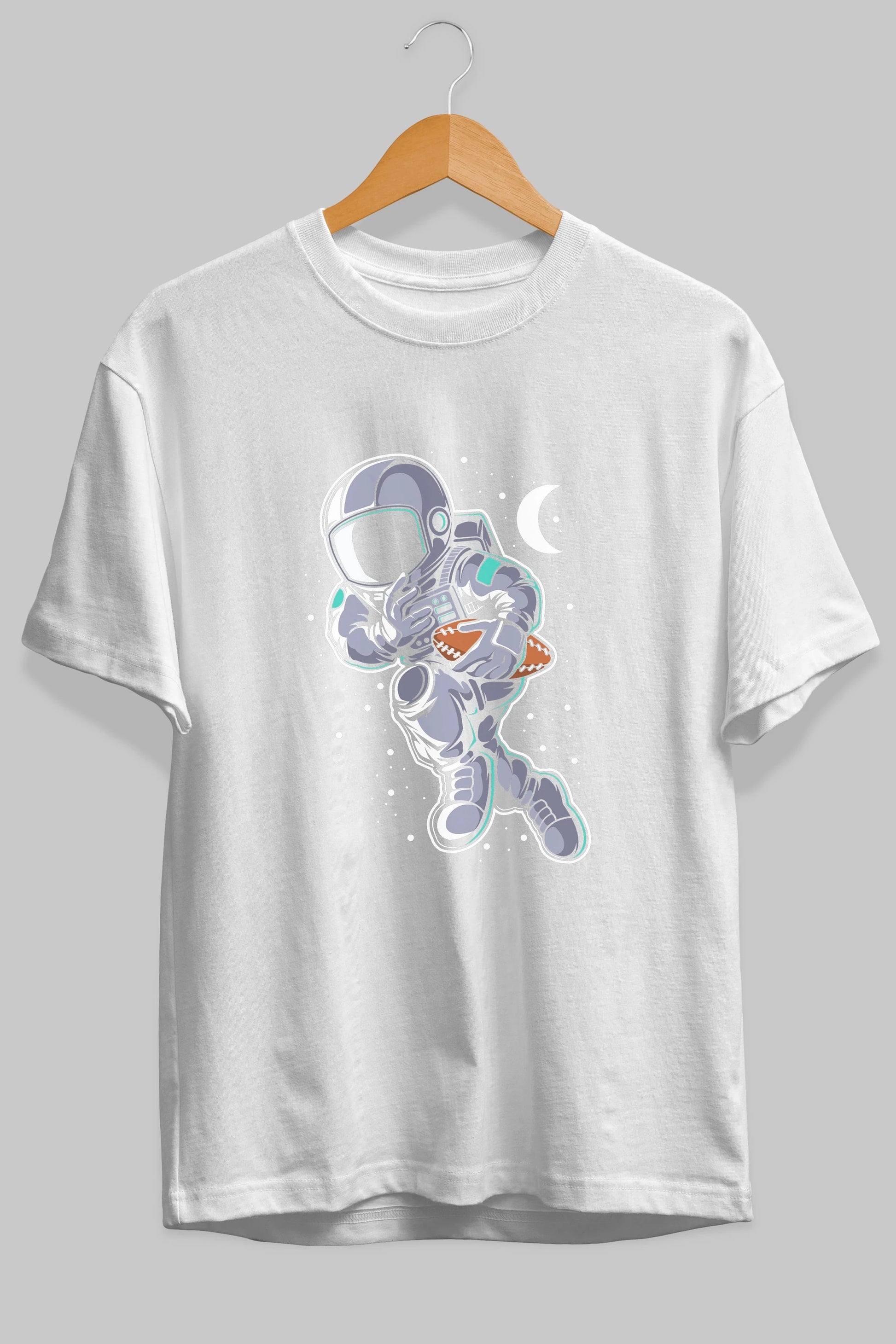 Astronaut Rugby Ön Baskılı Oversize t-shirt Erkek Kadın Unisex