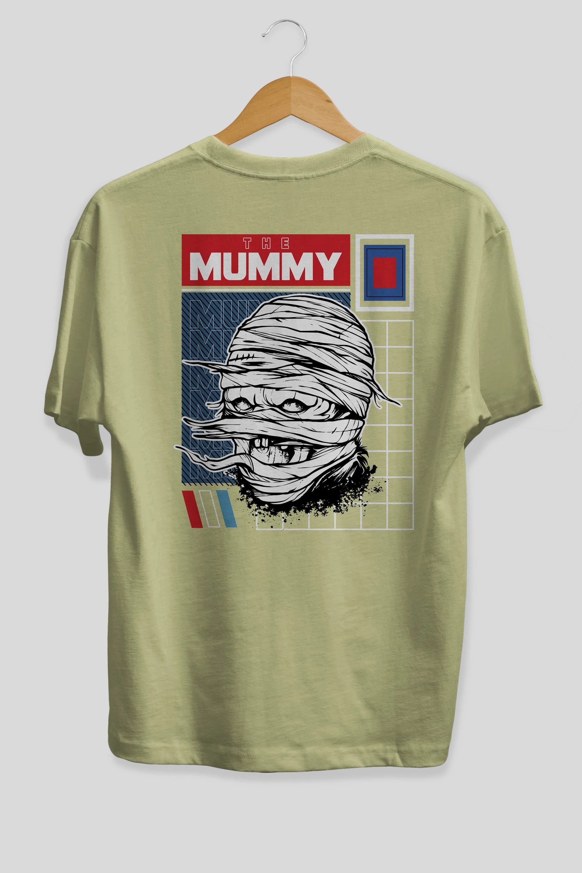 The Mummy Arka Baskılı Oversize t-shirt Erkek Kadın Unisex