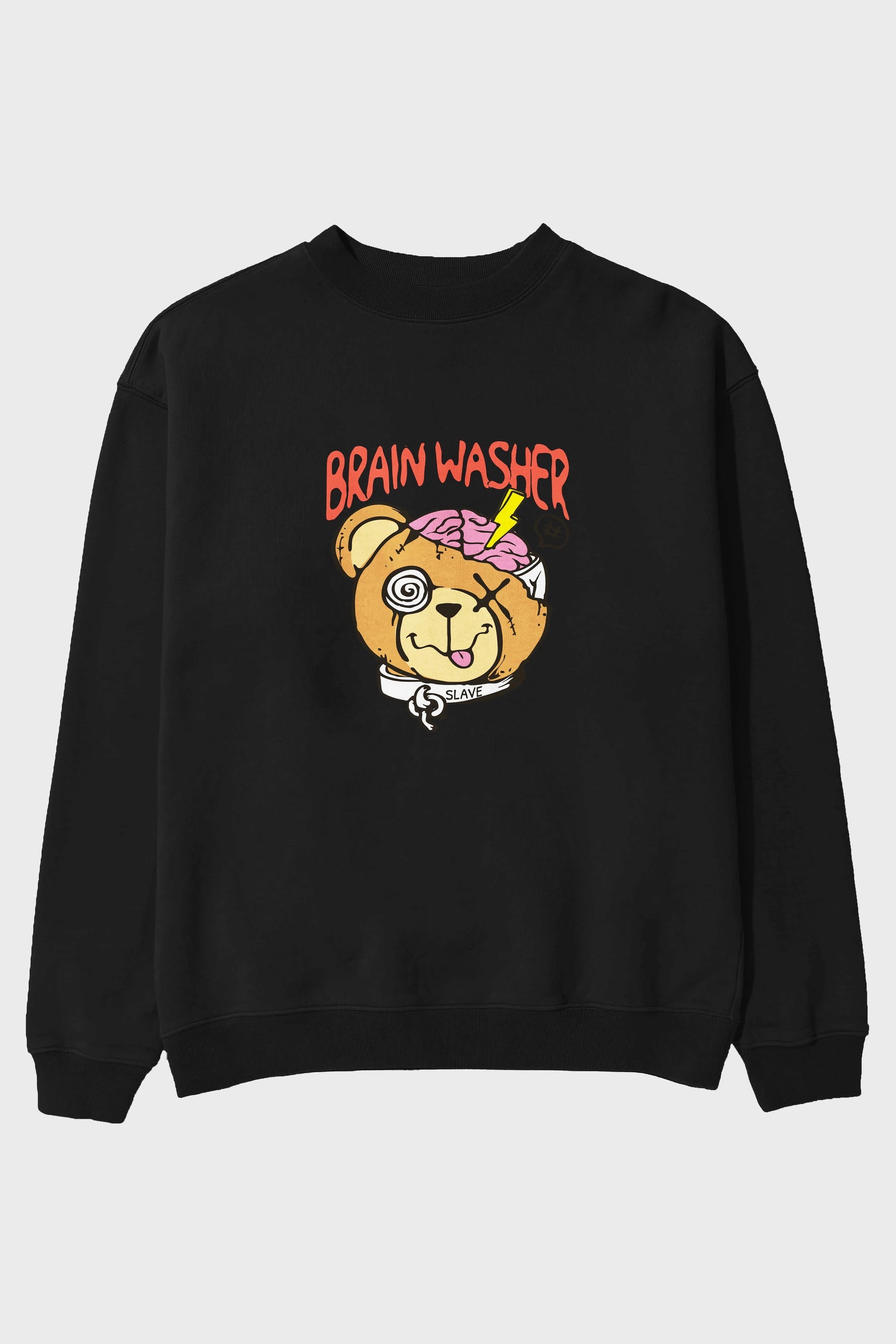 Brain Washer Ön Baskılı Oversize Sweatshirt Erkek Kadın Unisex