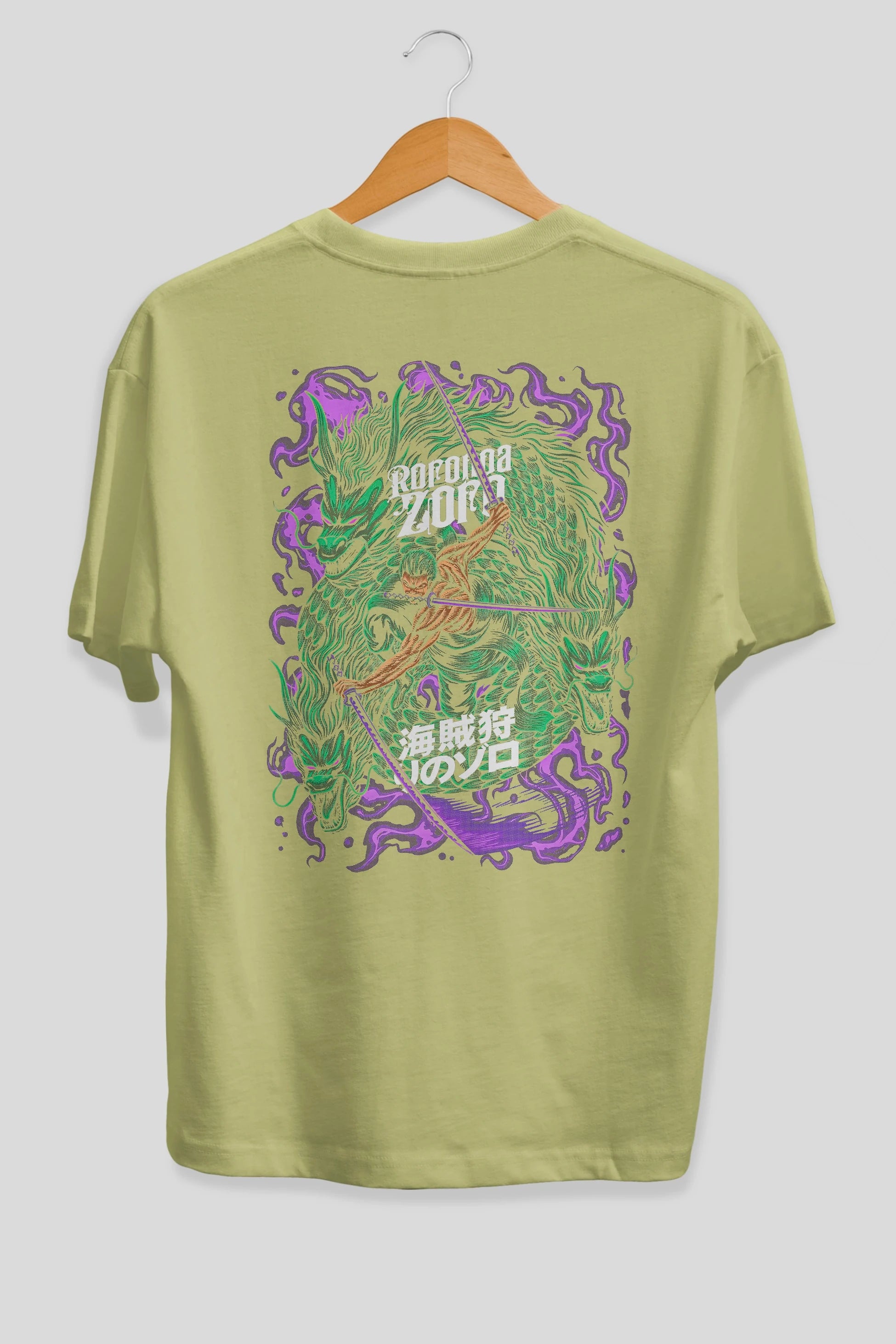 RORONOA ZORO 5 Anime Arka Baskılı Oversize t-shirt Erkek Kadın Unisex