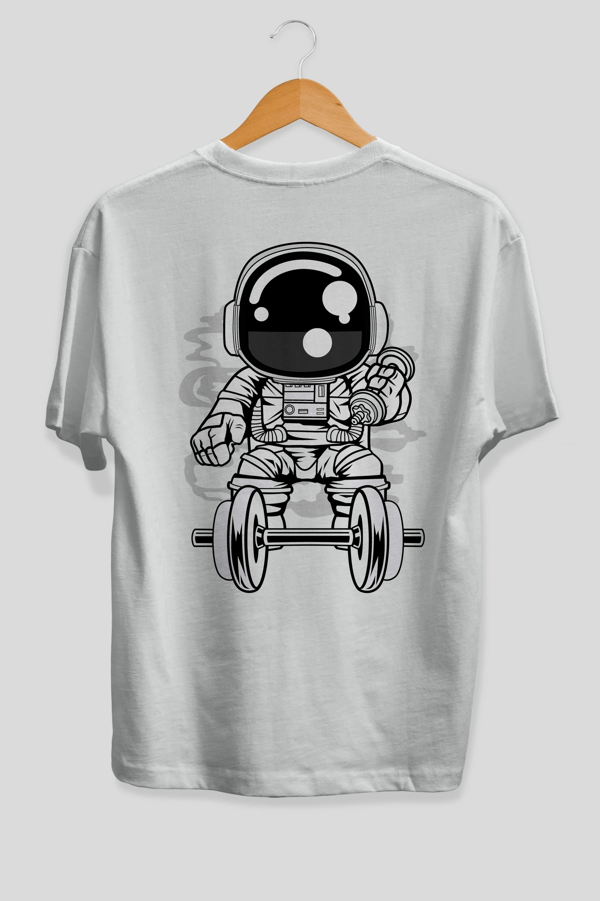 Astronaut Gym Arka Baskılı Oversize t-shirt Erkek Kadın Unisex
