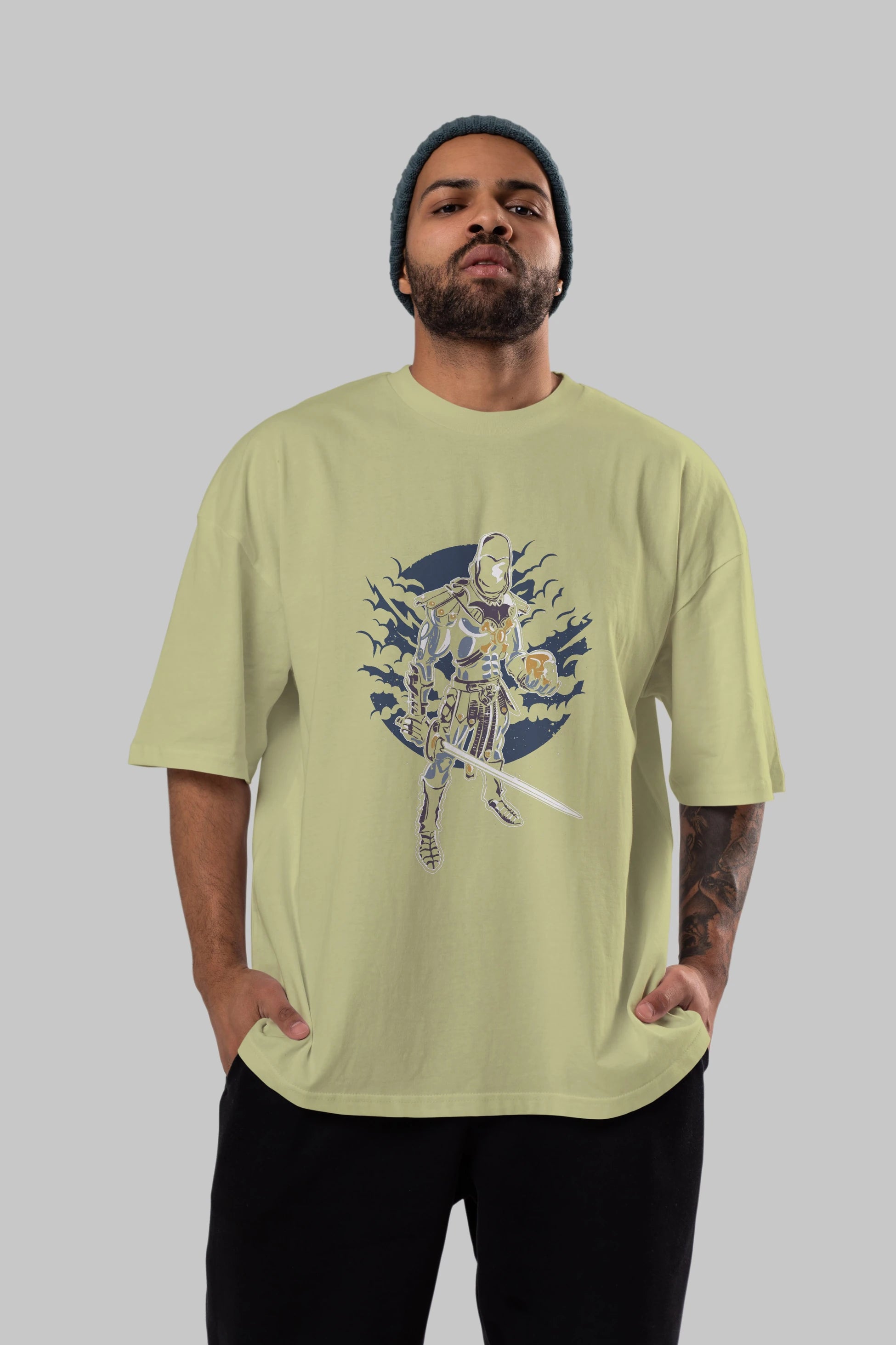Skeleton King Ön Baskılı Oversize t-shirt Erkek Kadın Unisex %100 Pamuk tişort